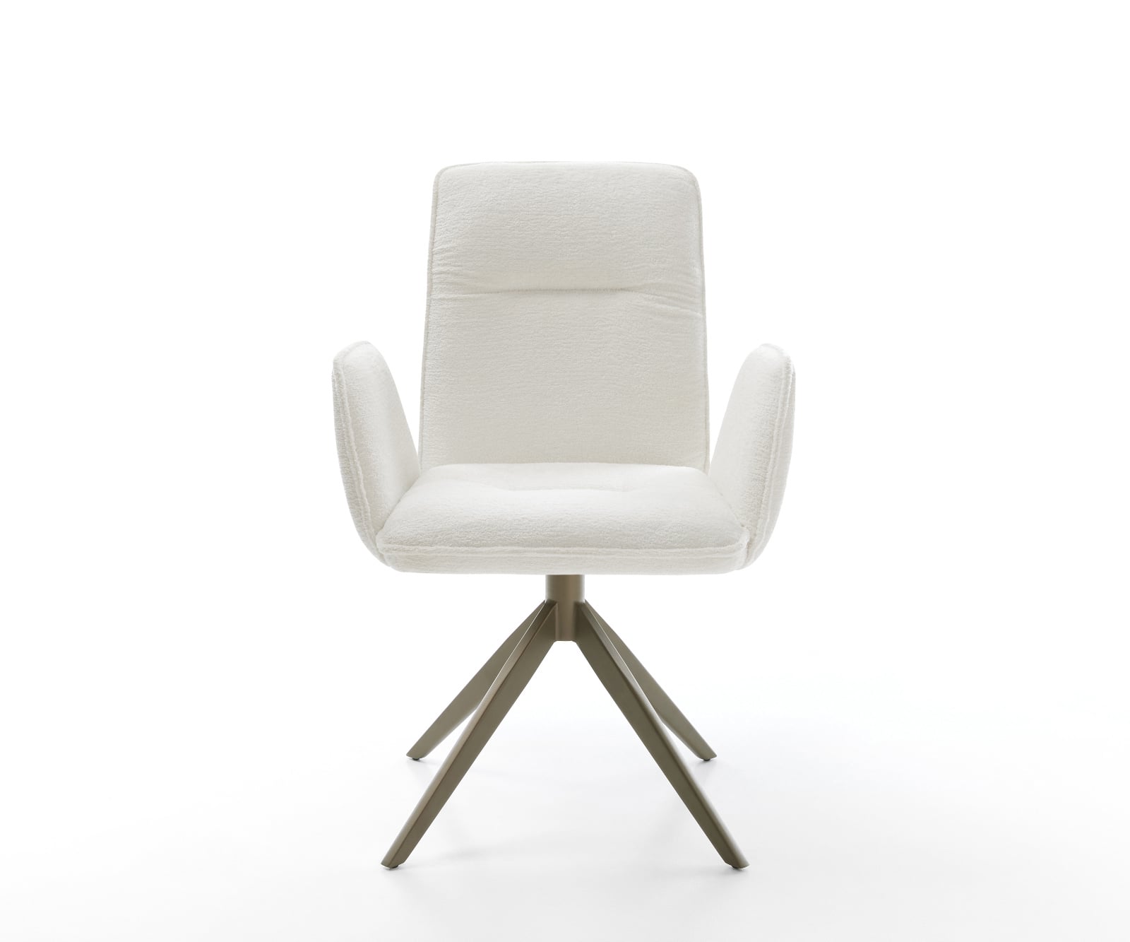 Jedálenská stolička Vinja-Flex bouclé mäkký béžová krížová podstava široká titánová farba 360° otočný kolískacia funkcia - Image 2