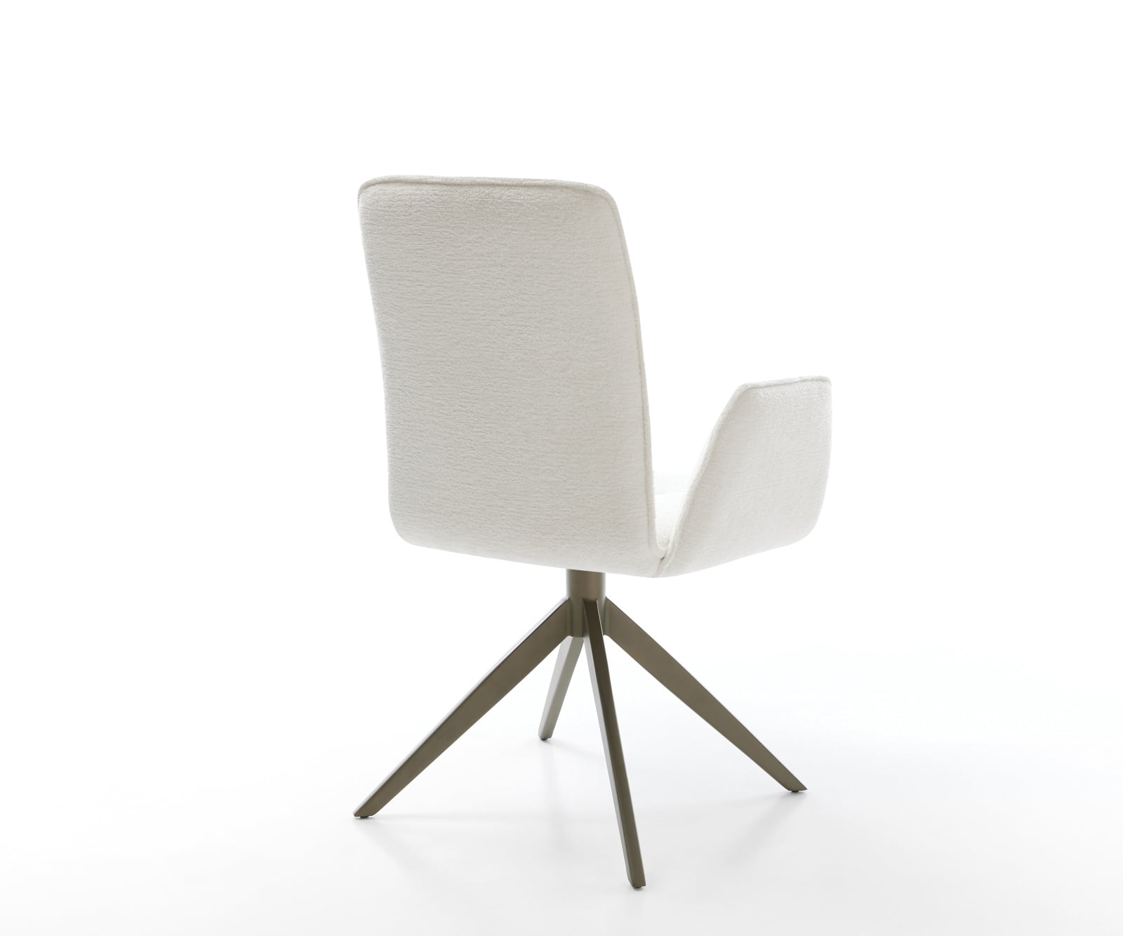 Jedálenská stolička Vinja-Flex bouclé mäkký béžová krížová podstava široká titánová farba 360° otočný kolískacia funkcia - Image 5