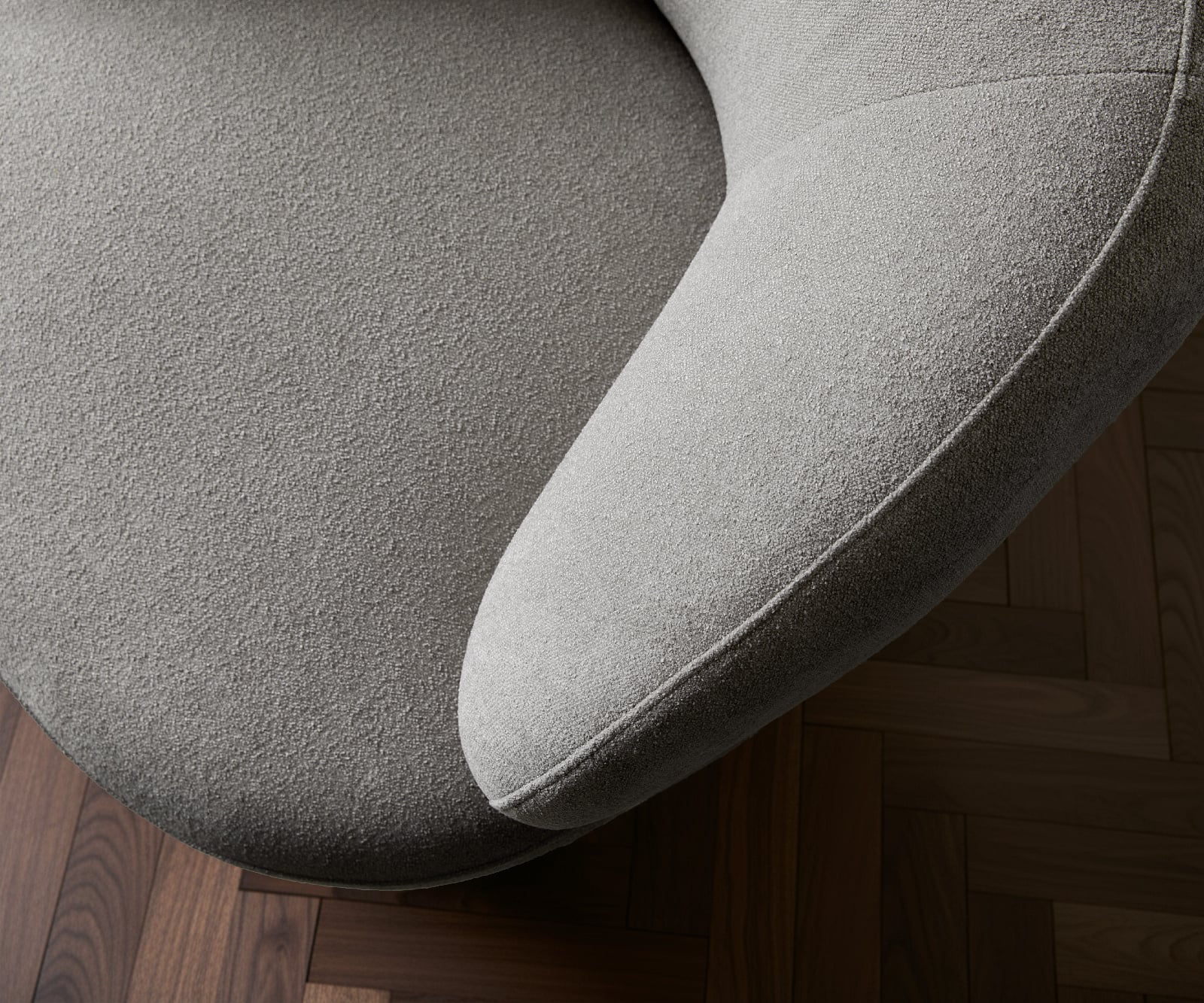 Lounge kreslo Nova 88x88 cm štruktúrovaná látka mäkký sivá - Image 6