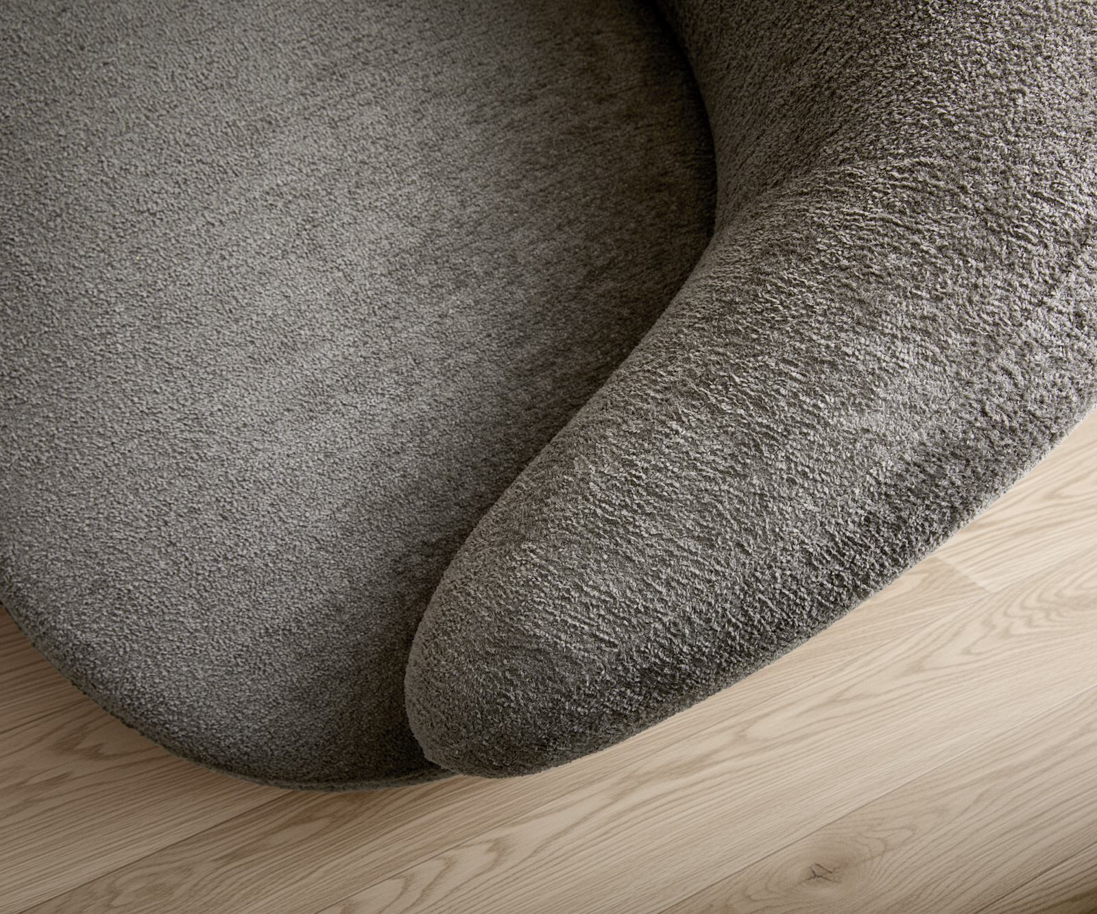 Lounge kreslo Nova 88x88 cm bouclé mäkký tmavobéžová - Image 6