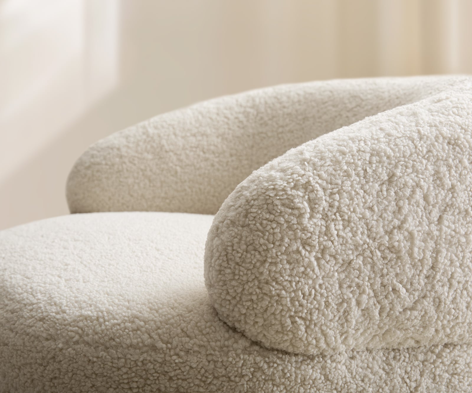 Lounge kreslo Nova 88x88 cm teddy látka béžová - Image 5