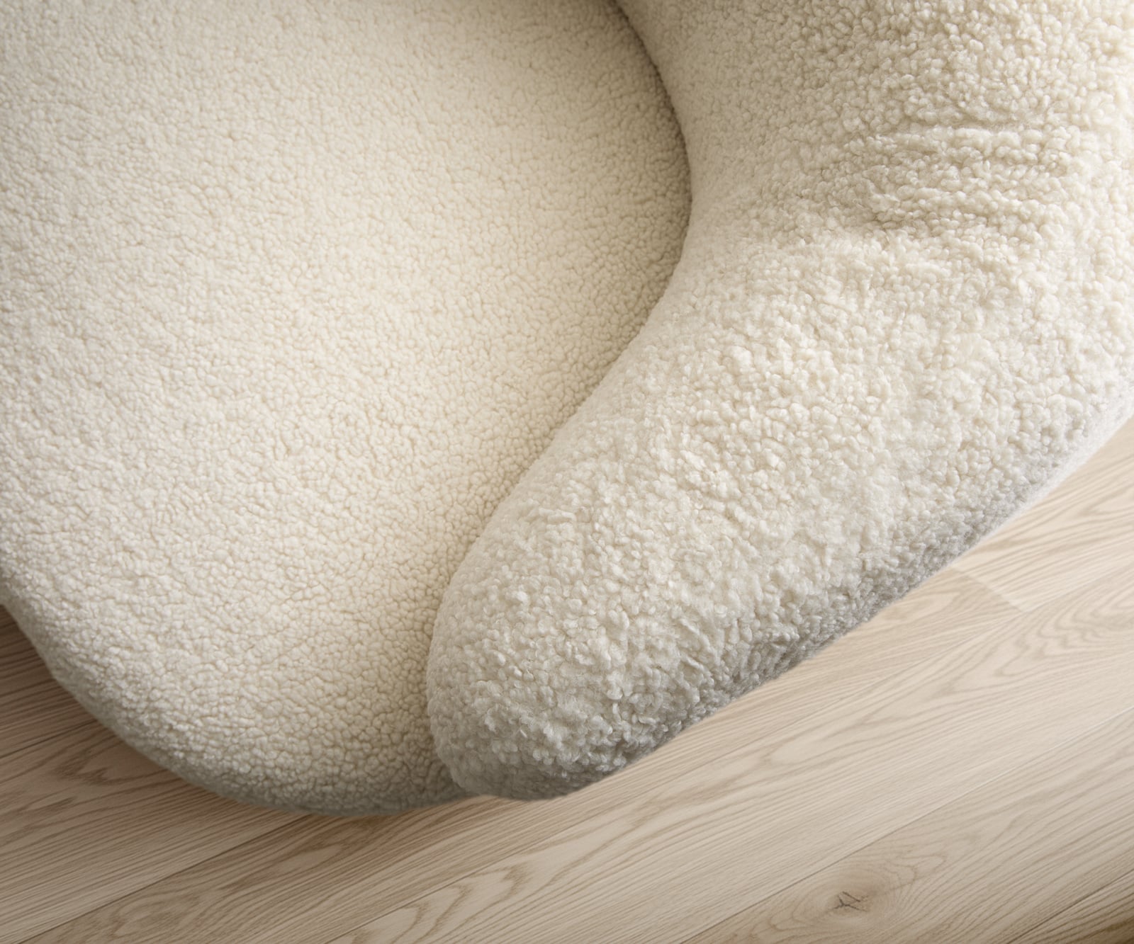 Lounge kreslo Nova 88x88 cm teddy látka béžová - Image 6