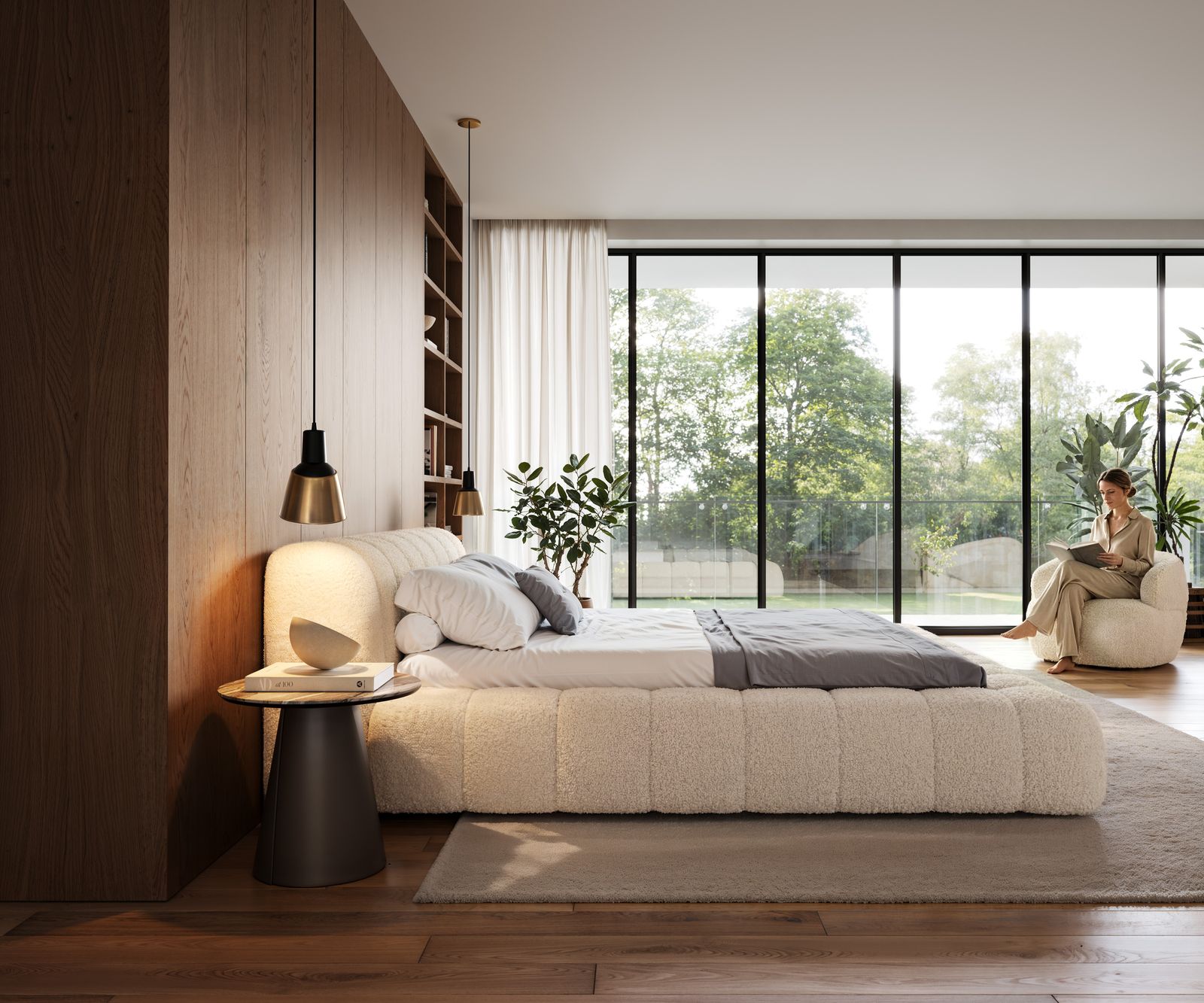 Čalúnená posteľ Cutio 180x200 cm teddy látka béžová - Image 5