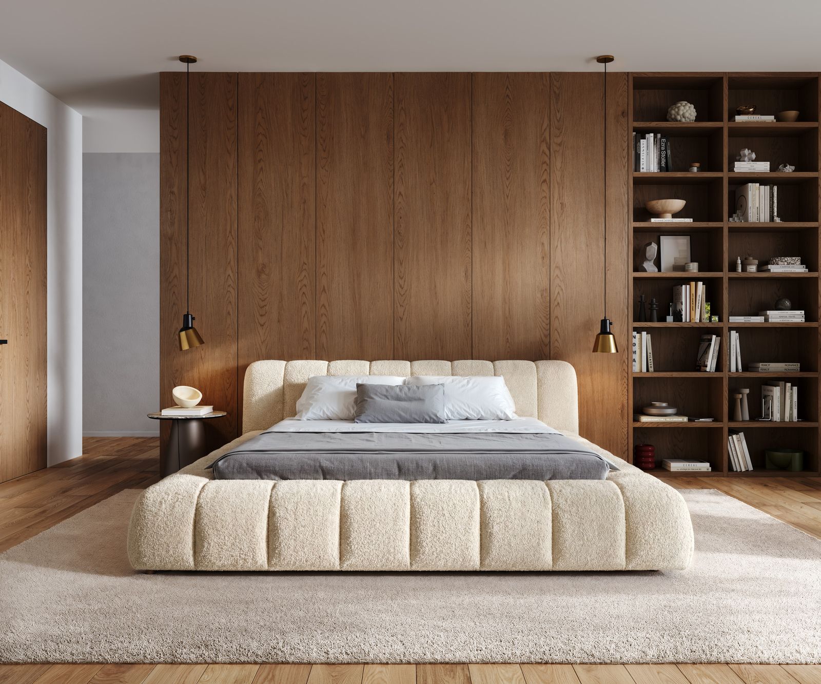 Čalúnená posteľ Cutio 180x200 cm teddy látka béžová - Image 2