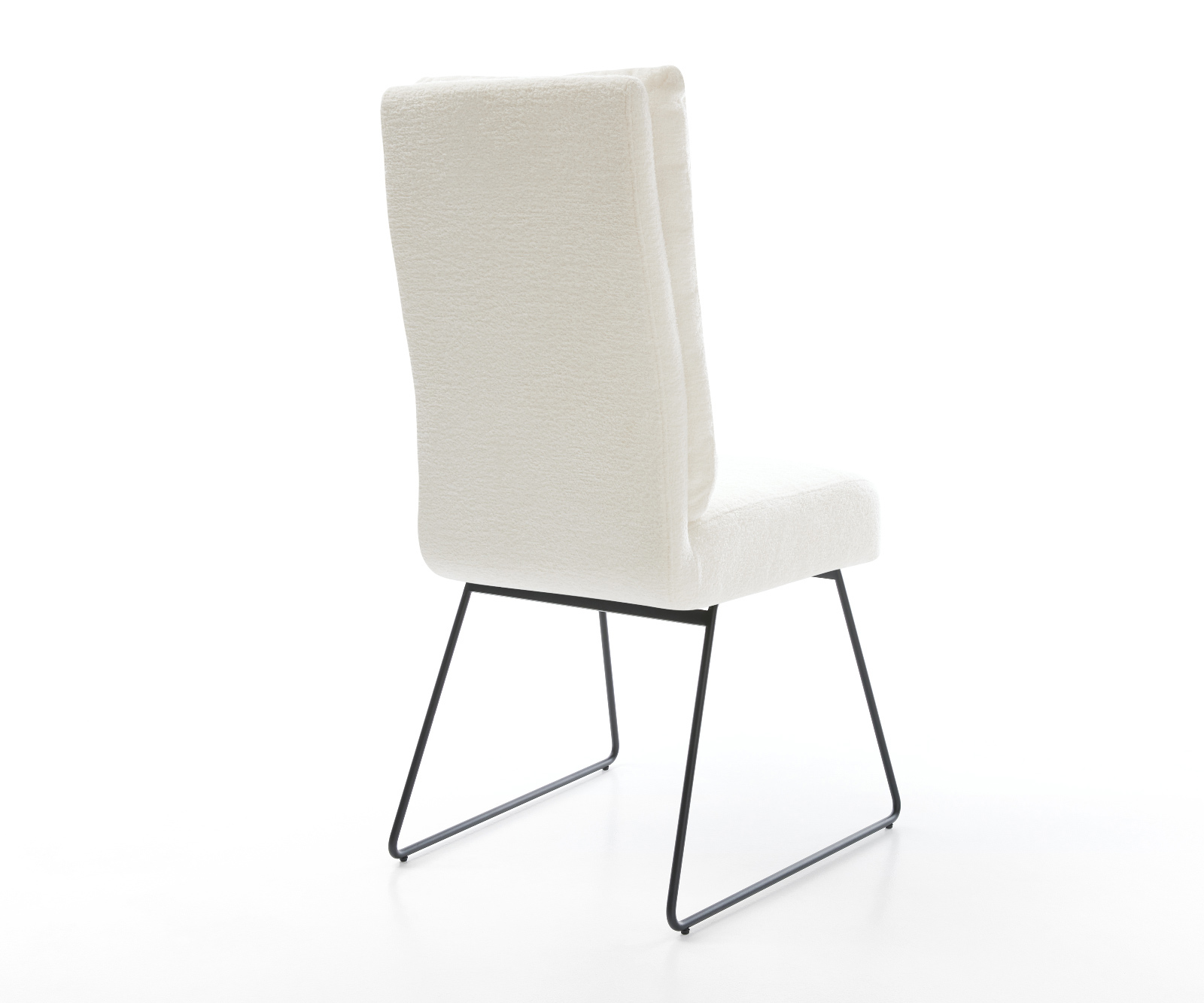 Jedálenská stolička Pela-Flex bouclé mäkký béžová tenká podstava čierna vrecková pružina - Image 5