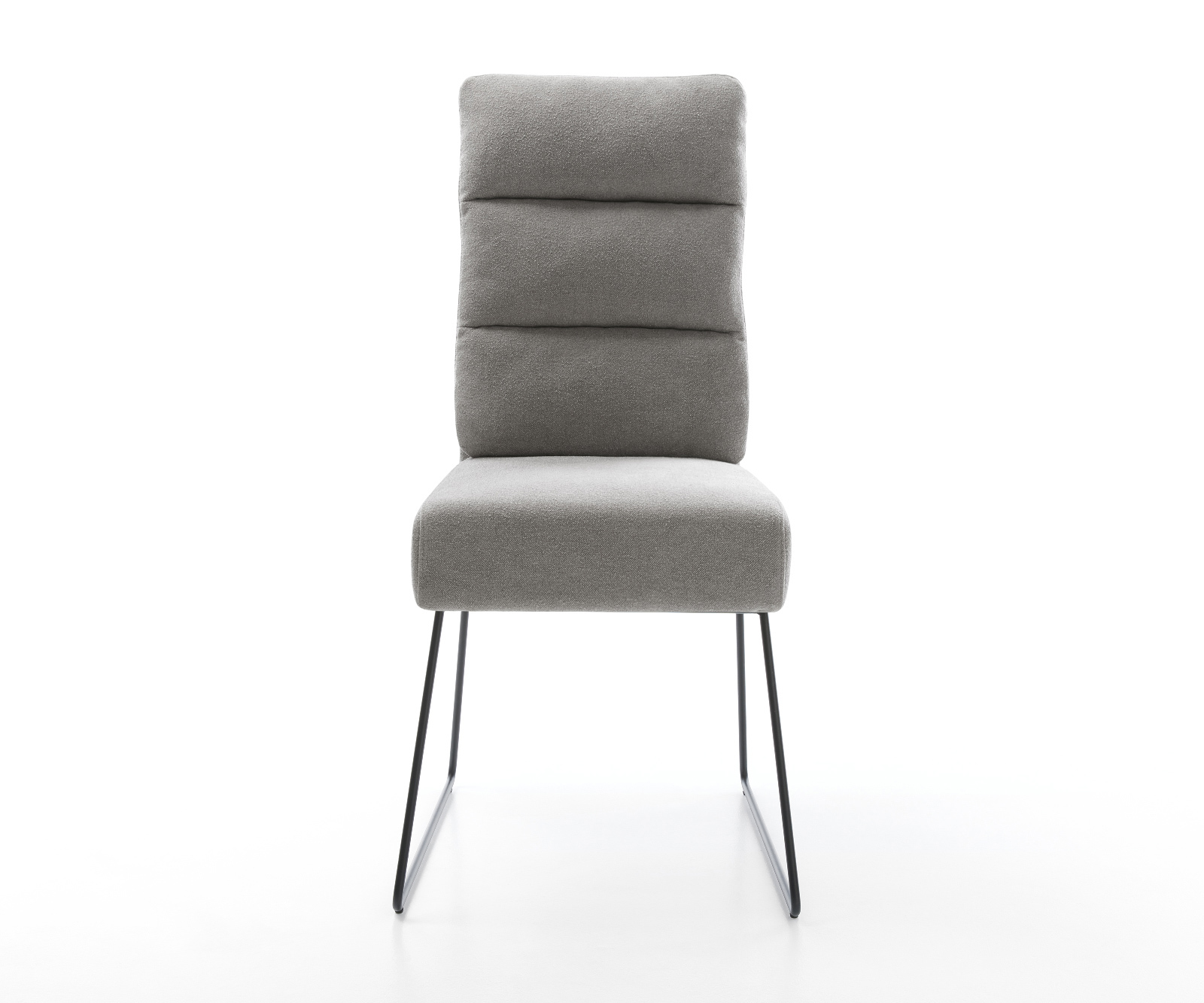 Jedálenská stolička Pela-Flex texturovaná látka mäkký sivá tenká podstava čierna vrecková pružina - Image 2