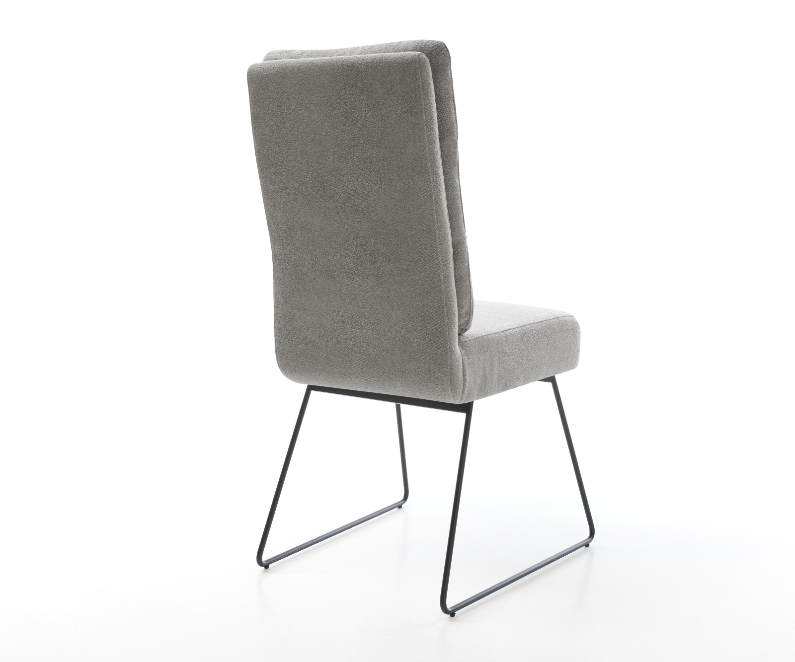 Jedálenská stolička Pela-Flex texturovaná látka mäkký sivá tenká podstava čierna vrecková pružina - Image 5