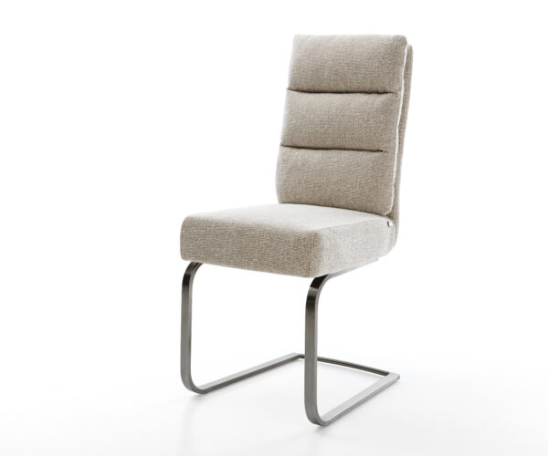 Konzolová jedálenská stolička Pela-Flex tkanina mäkký béžová konzolová jedálenská stolička plochý grafit vrecková pružina