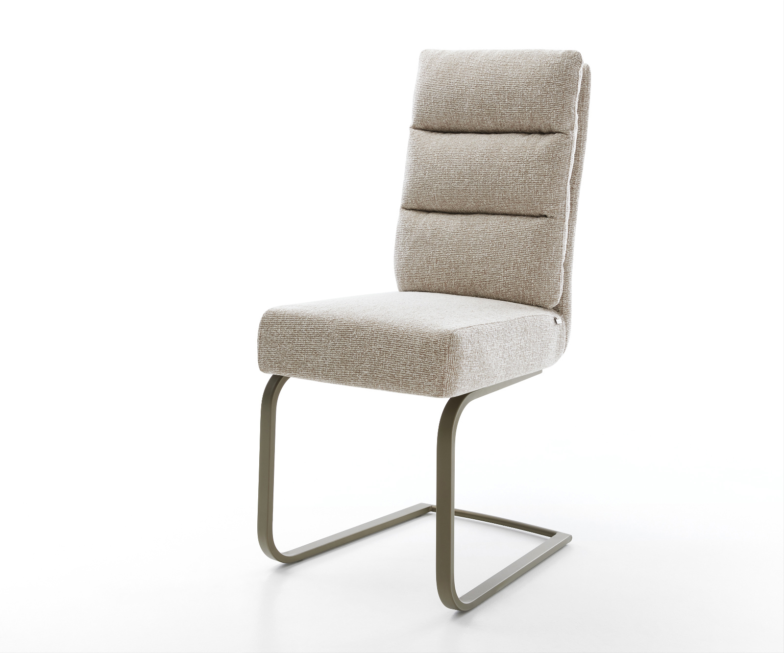 Konzolová jedálenská stolička Pela-Flex tkanina mäkká béžová konzolová jedálenská stolička plochá titánová farba vrecková pružina