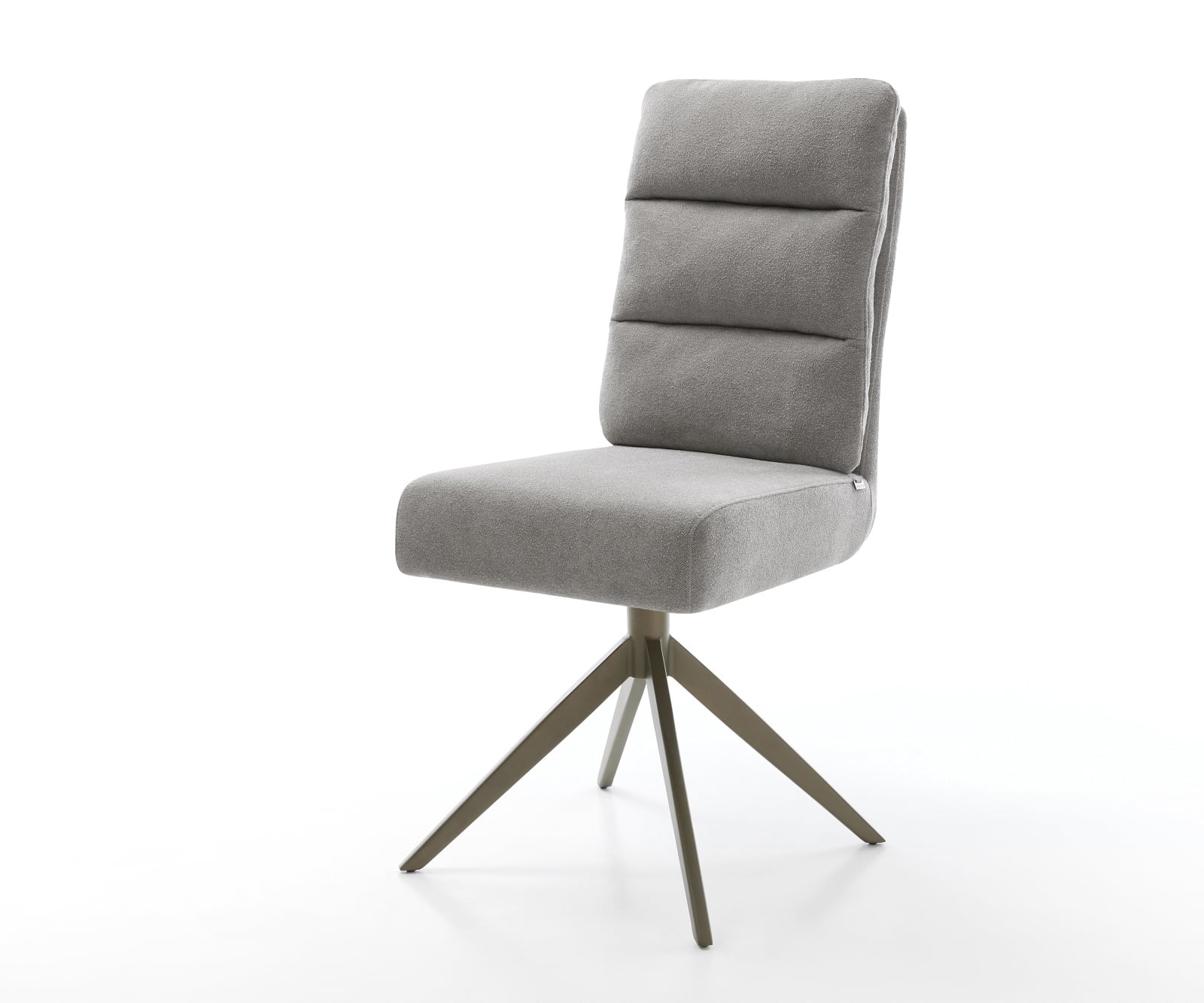 Jedálenská stolička Pela-Flex tkanina mäkký sivá krížová podstava široká titánová farba 360° otočný hojdacia funkcia vrecková pružina