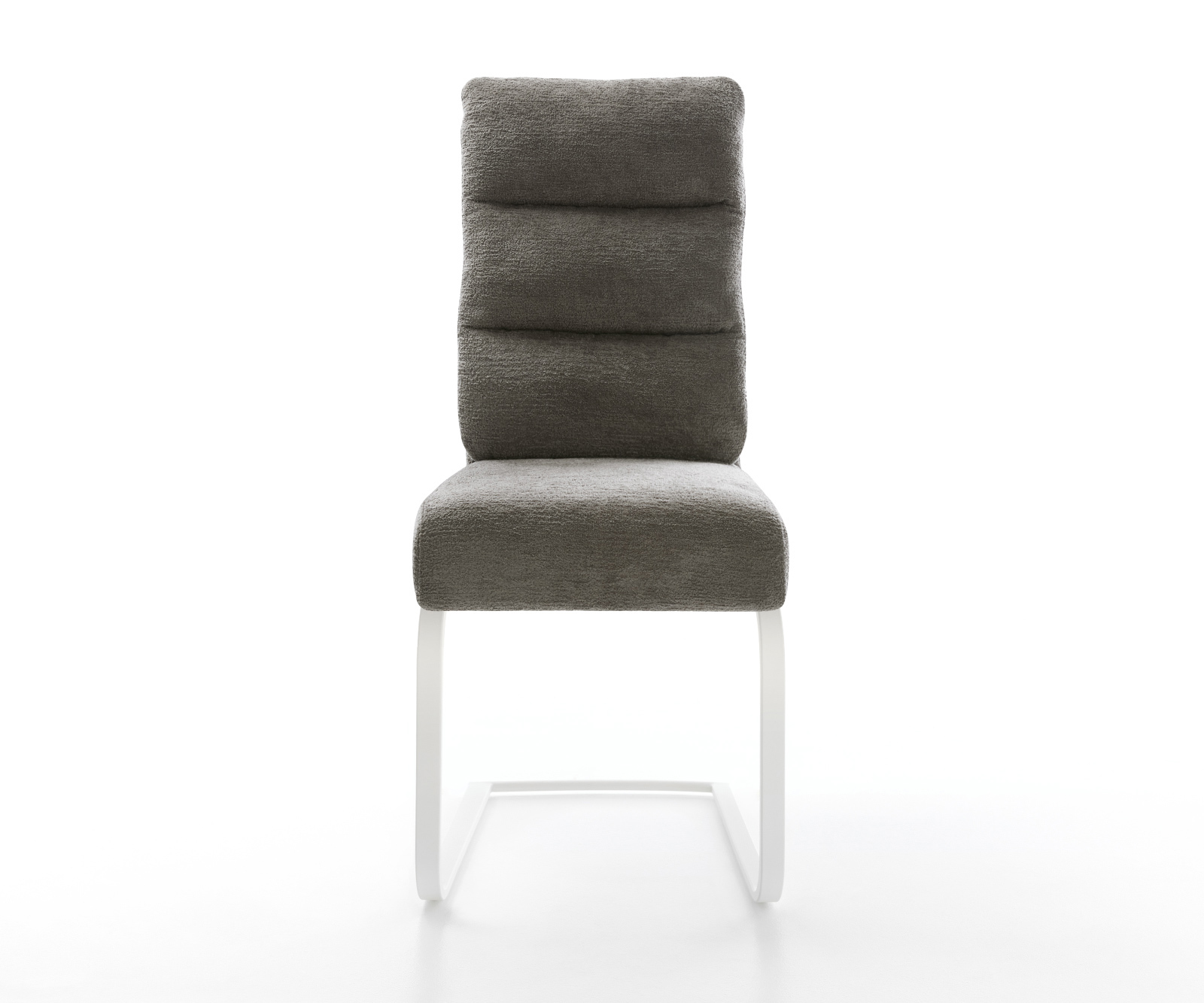 Konzolová jedálenská stolička Pela-Flex bouclé mäkký tmavobéžová konzolová jedálenská stolička plochá biela vrecková pružina - Image 2