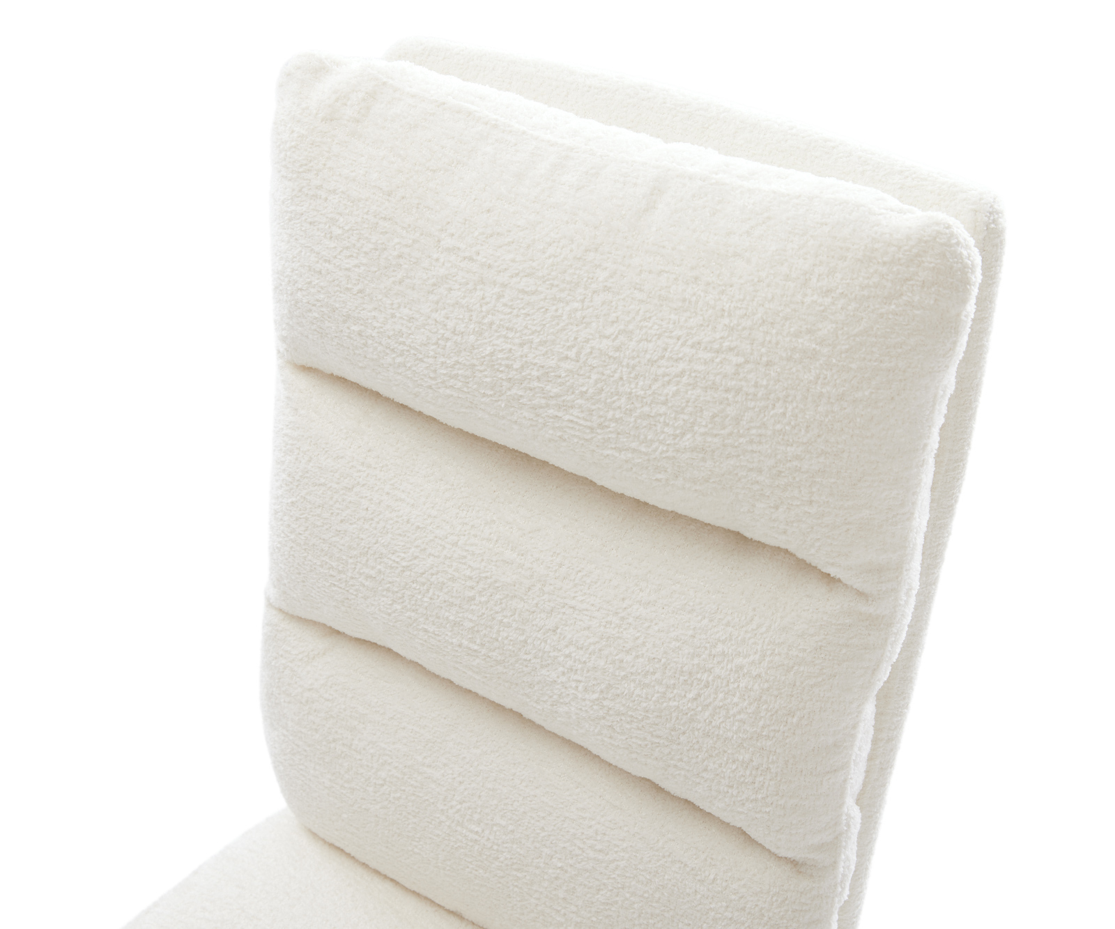 Konzolová jedálenská stolička Pela-Flex bouclé mäkký béžová konzolová jedálenská stolička plochý titánová farba vrecková pružina - Image 4