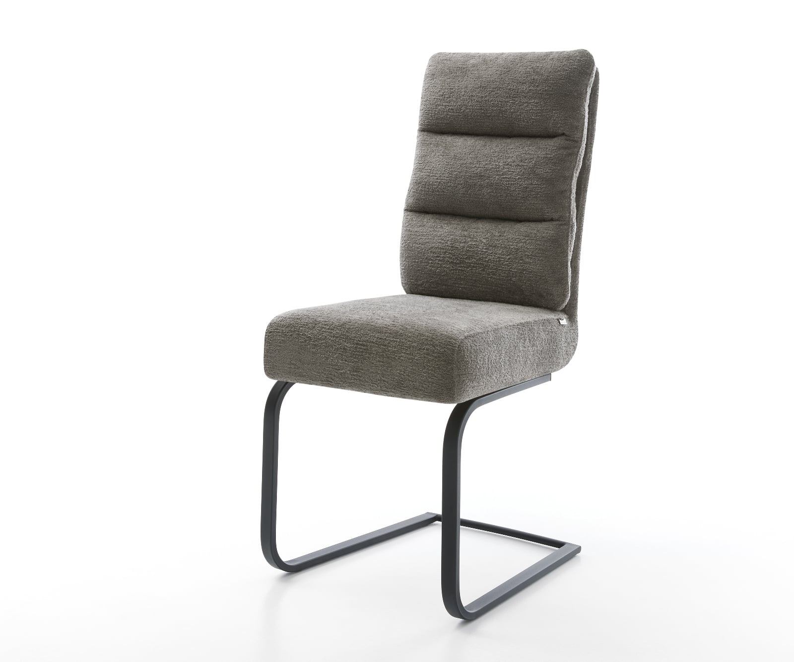 Konzolová jedálenská stolička Pela-Flex bouclé mäkký tmavobéžová konzolová jedálenská stolička plochý čierna vrecková pružina