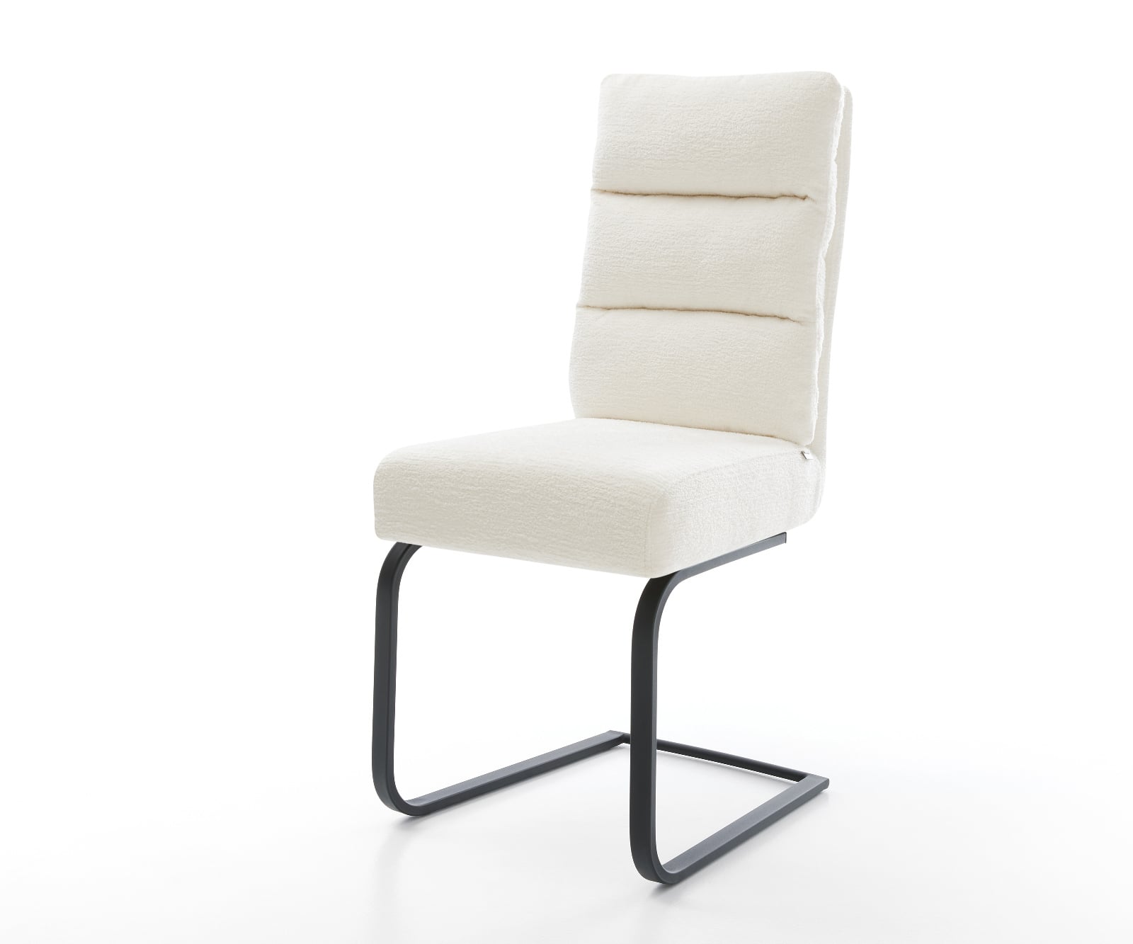 Konzolová jedálenská stolička Pela-Flex bouclé mäkký béžová konzolová jedálenská stolička plochá čierna vrecková pružina