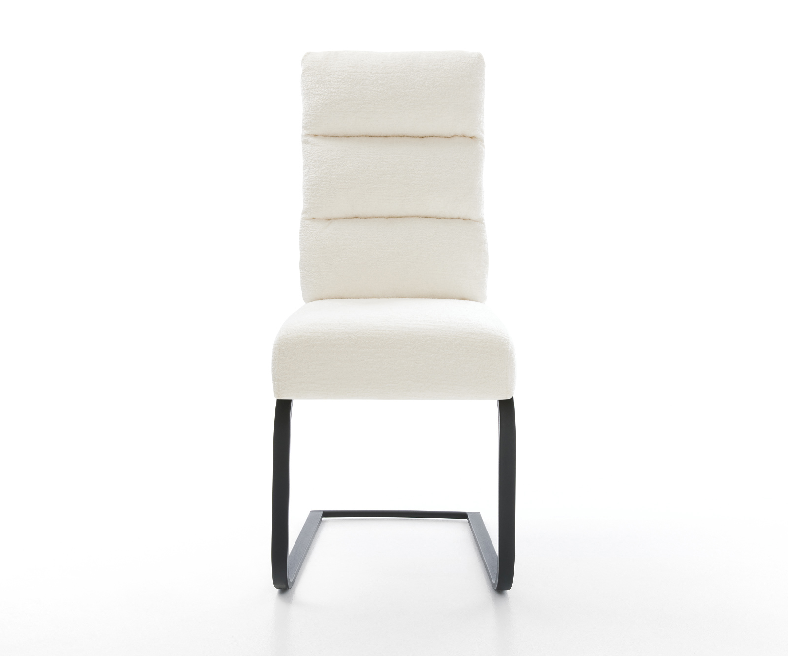 Konzolová jedálenská stolička Pela-Flex bouclé mäkký béžová konzolová jedálenská stolička plochá čierna vrecková pružina - Image 2