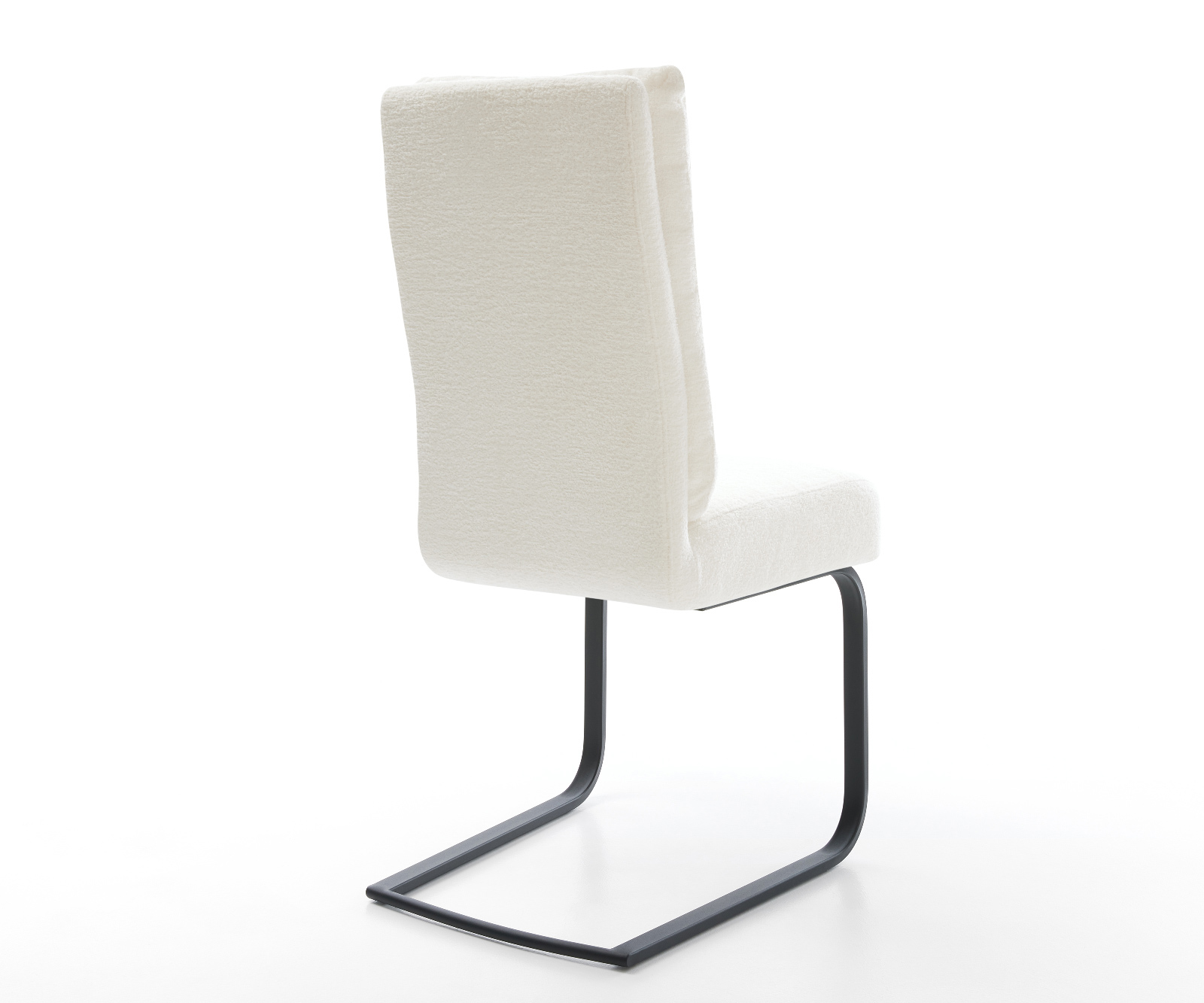 Konzolová jedálenská stolička Pela-Flex bouclé mäkký béžová konzolová jedálenská stolička plochá čierna vrecková pružina - Image 5
