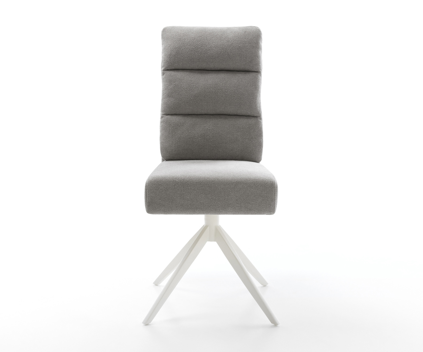 Jedálenská stolička Pela-Flex tkanina mäkký sivá krížová podstava široká biela 360° otočný hojdacia funkcia vrecková pružina - Image 2