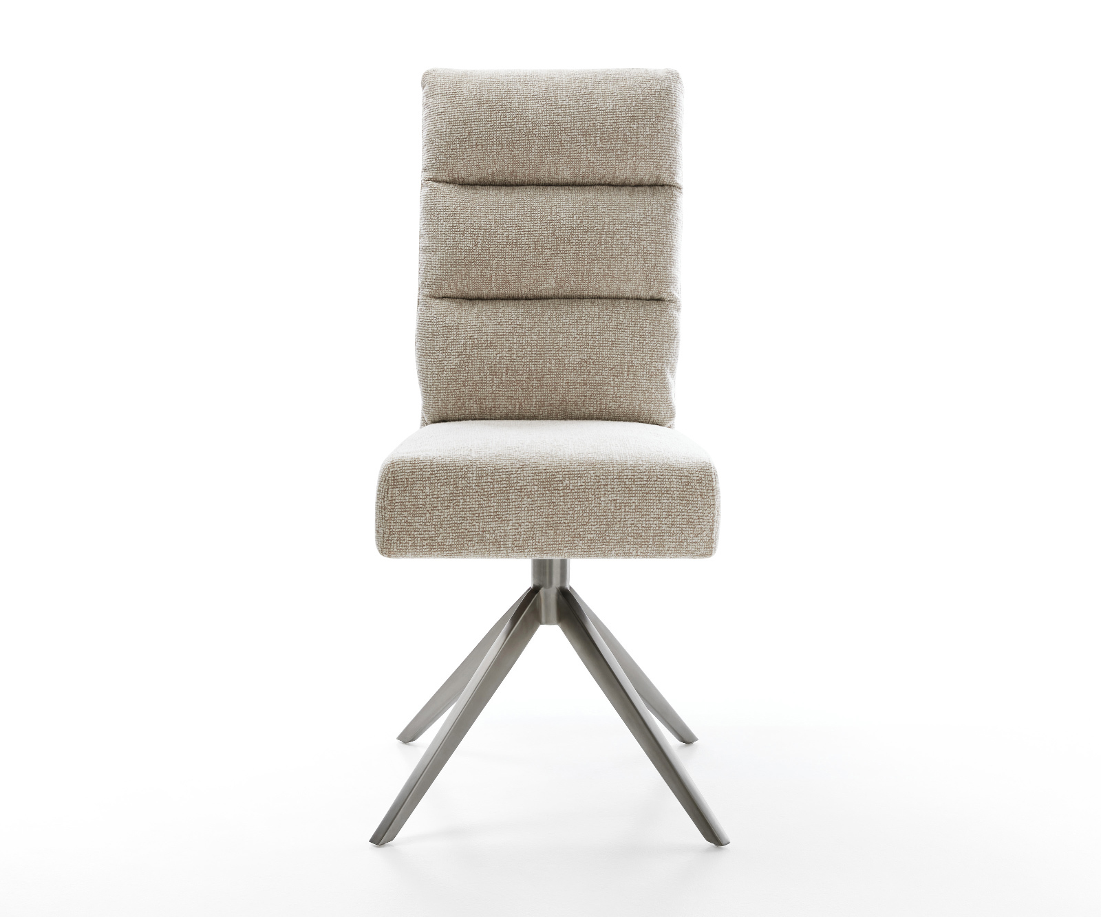 Jedálenská stolička Pela-Flex tkanina mäkký béžová krížová podstava široká grafitová 360° otočná hojdacia funkcia vrecková pružina - Image 2