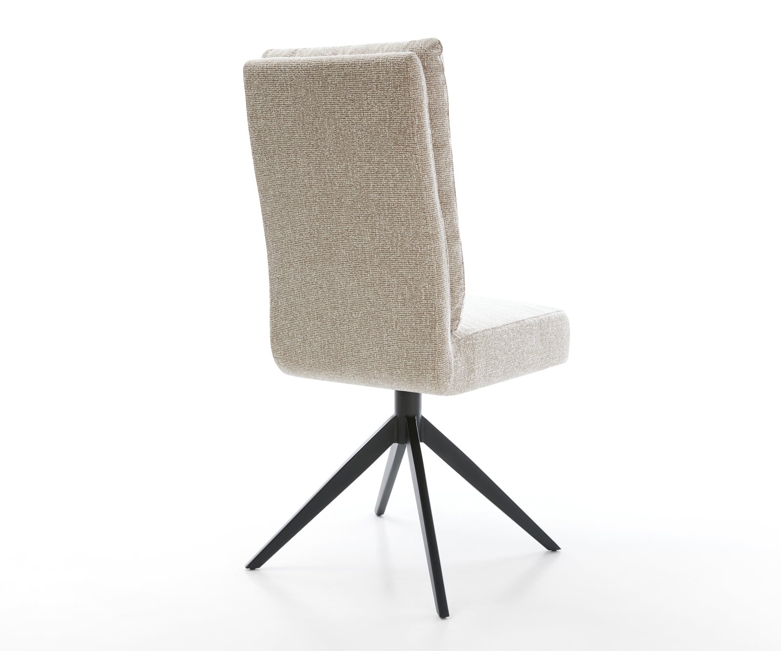 Jedálenská stolička Pela-Flex tkanina mäkký béžová krížová podstava široká čierna 360° otočný hojdacia funkcia vrecková pružina - Image 5