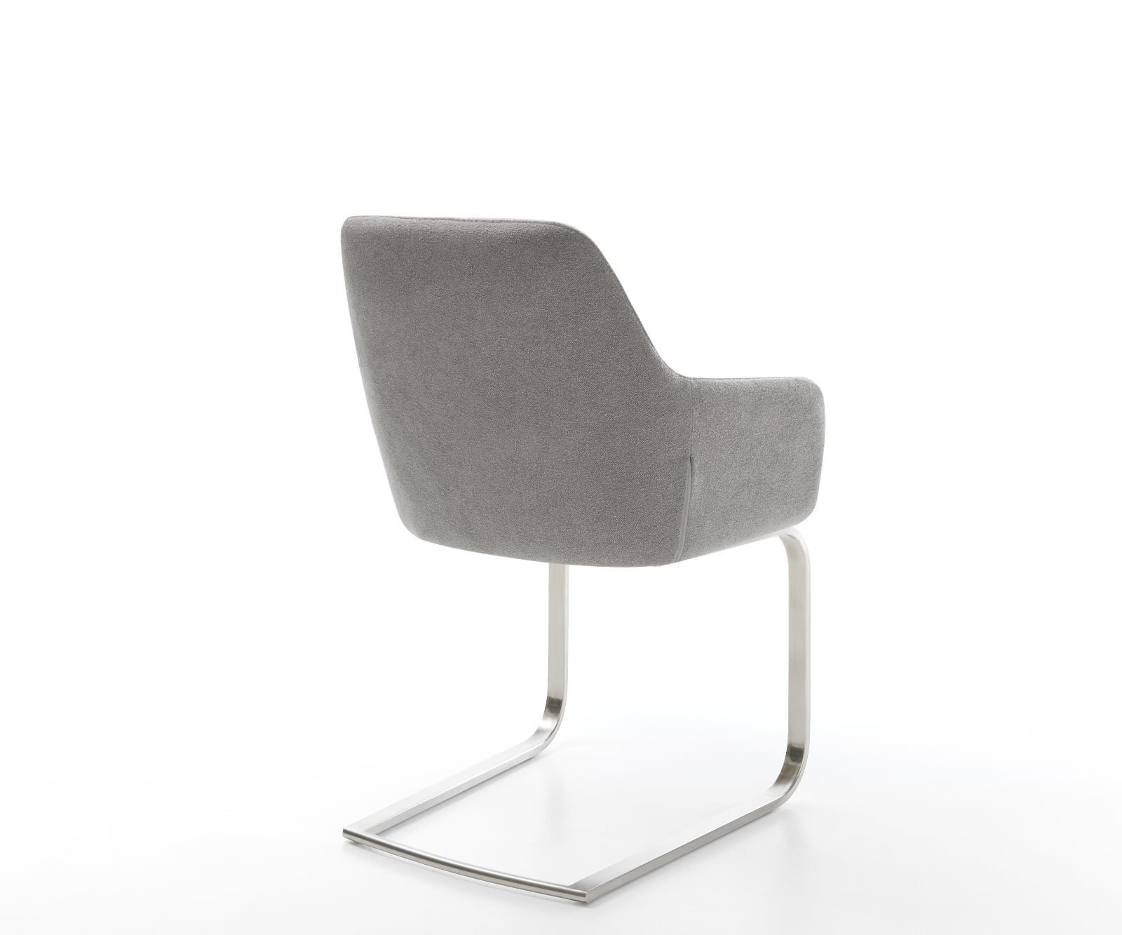 Konzolová jedálenská stolička Pejo-Flex štruktúrovaná látka mäkký sivá konzolová jedálenská stolička plochý nerezová oceľ vrecková pružina - Image 5