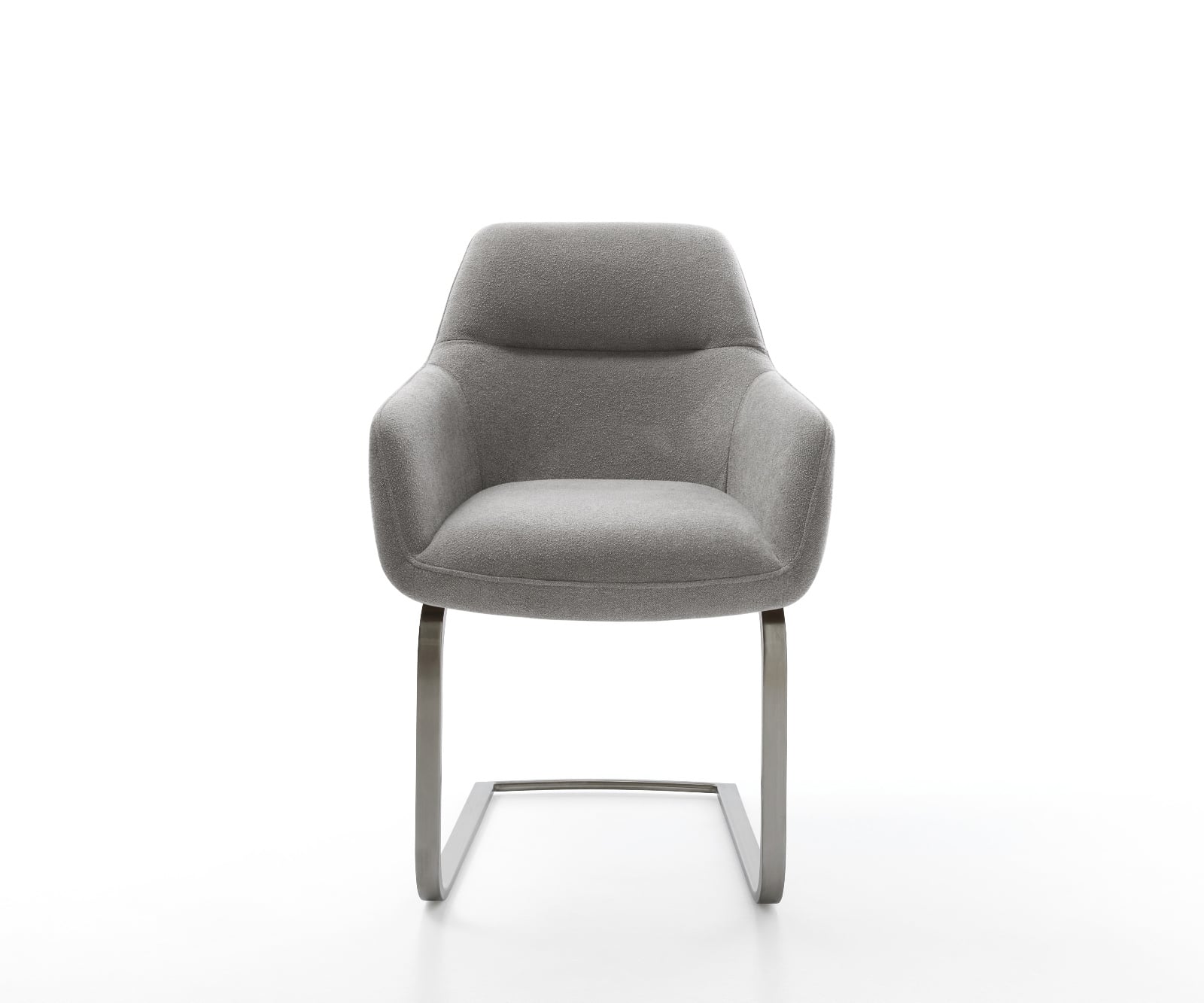 Konzolová jedálenská stolička Pejo-Flex štruktúrovaná látka mäkká sivá konzolová jedálenská stolička plochá grafitová vrecková pružina - Image 2