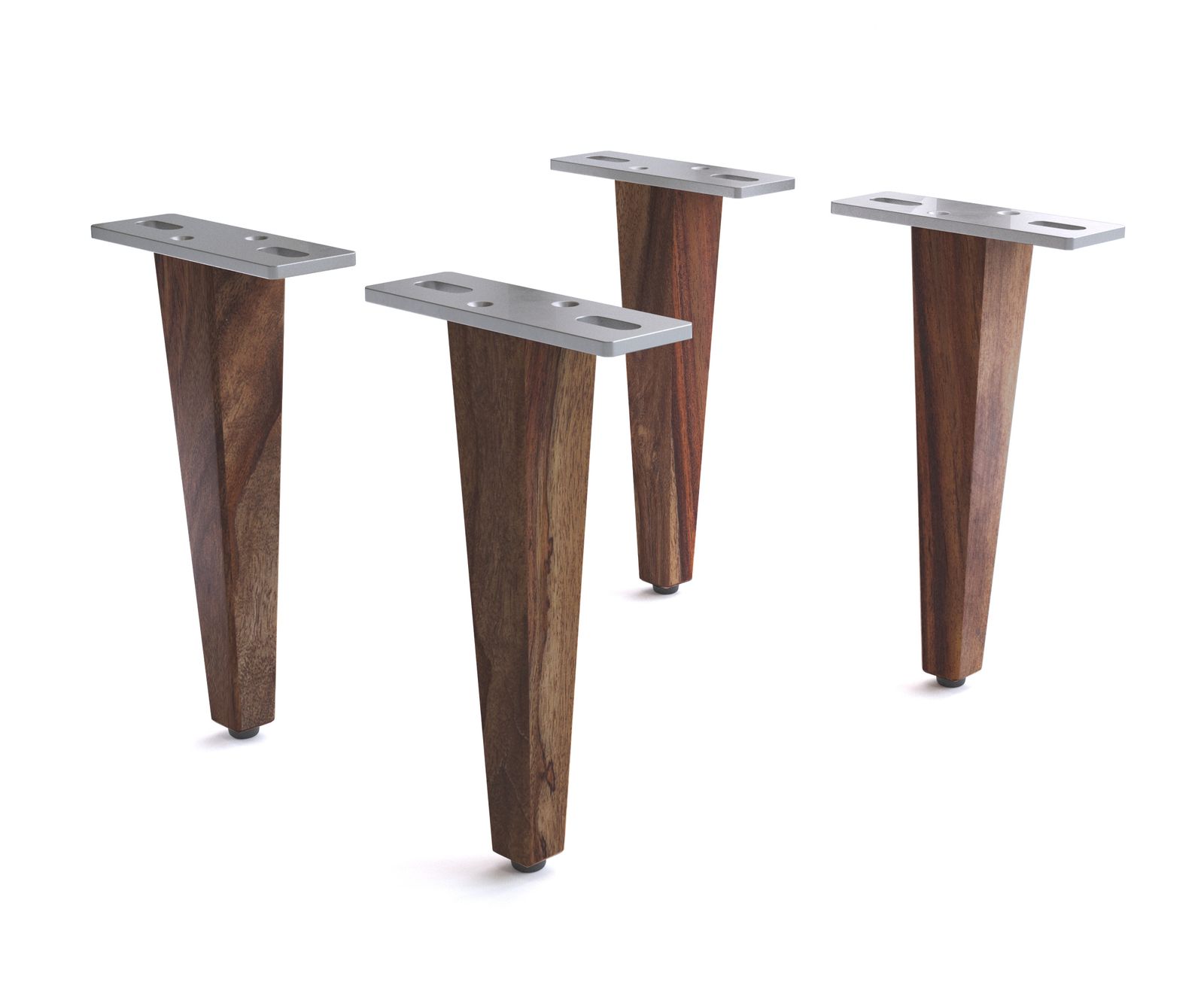 Drevená podstava štvorcová 20 cm sheesham tmavý 4-dielna sada