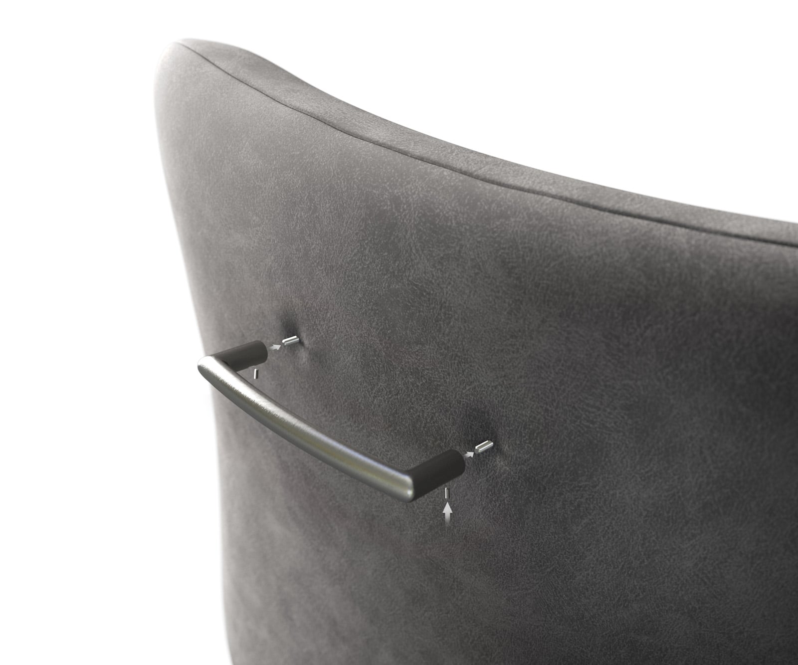 Barová stolička Flex rukoväť okrúhla nerezová oceľ strieborná - Image 3