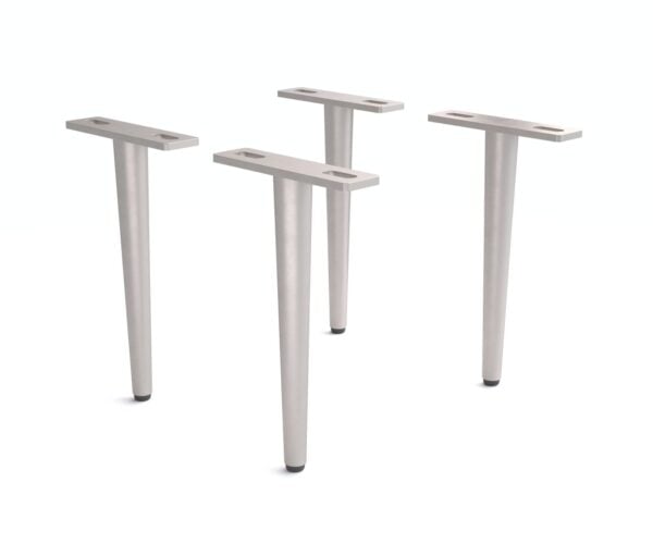 Podstava zúžená 20 cm kov strieborná (sada 4 ks)