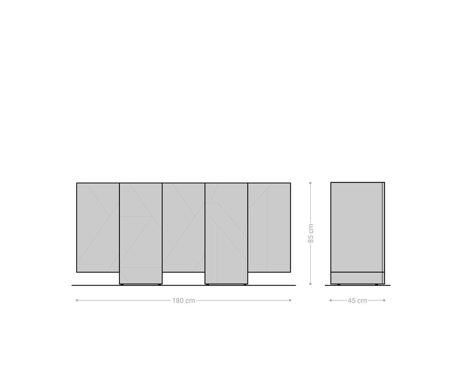 Komoda Naxxar 180 cm akácia prírodná 5 dvierka - Image 7