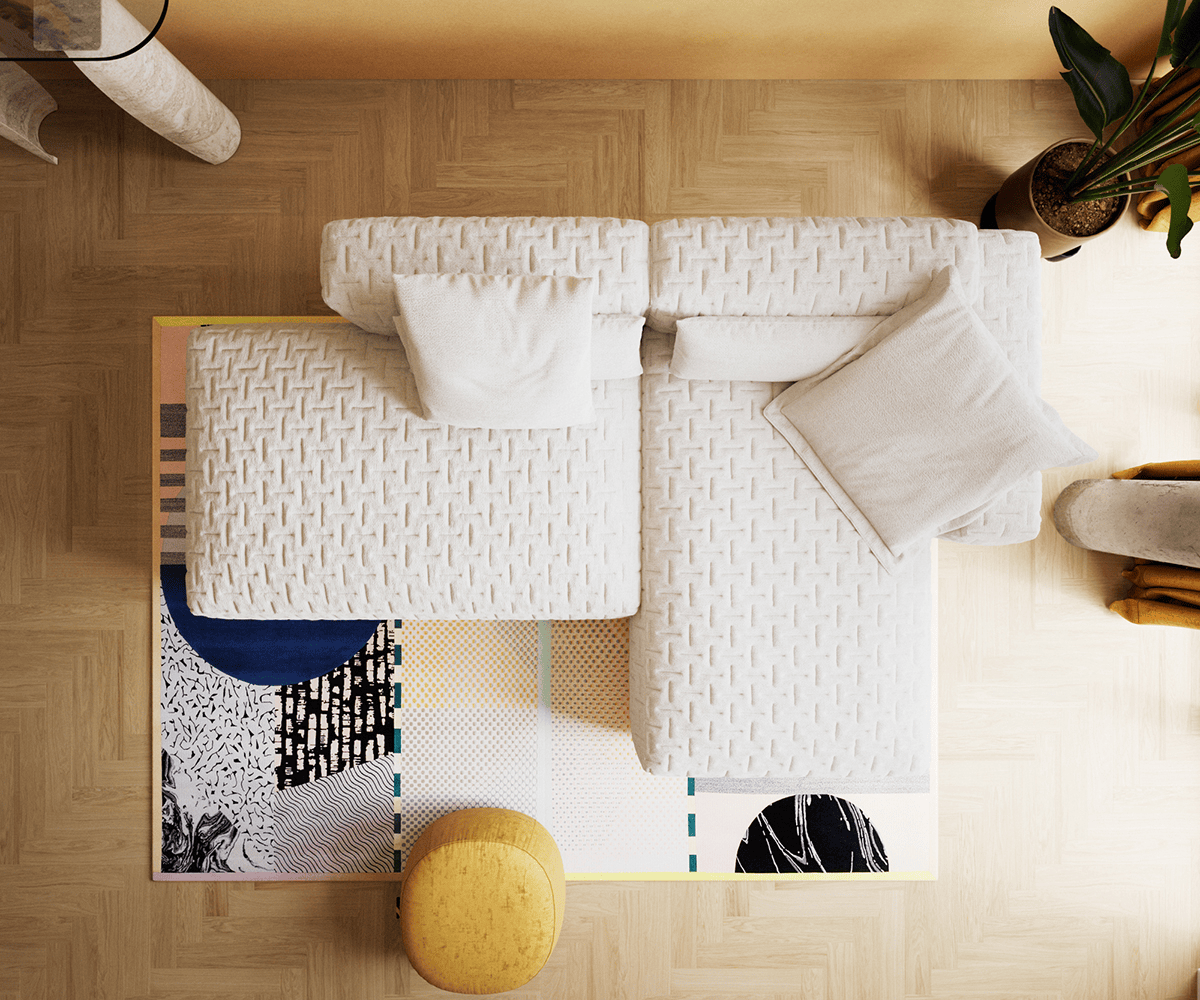 Rohová pohovka Freestyle 310x200 cm bouclé mäkký prešívaný béžová - Image 5