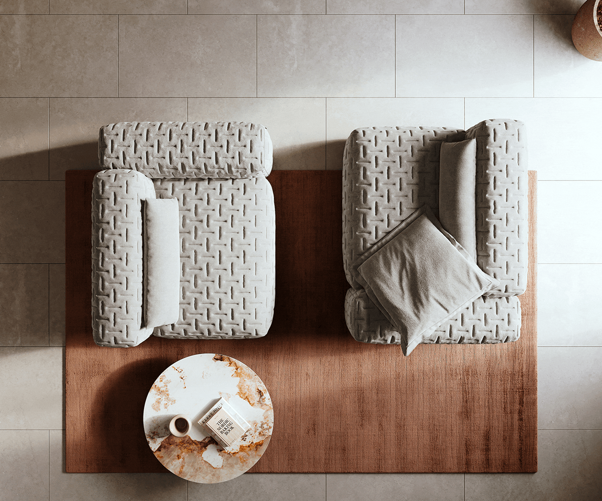 Veľká pohovka Freestyle 280x110 cm texturovaná látka mäkká prešívaná sivá - Image 6