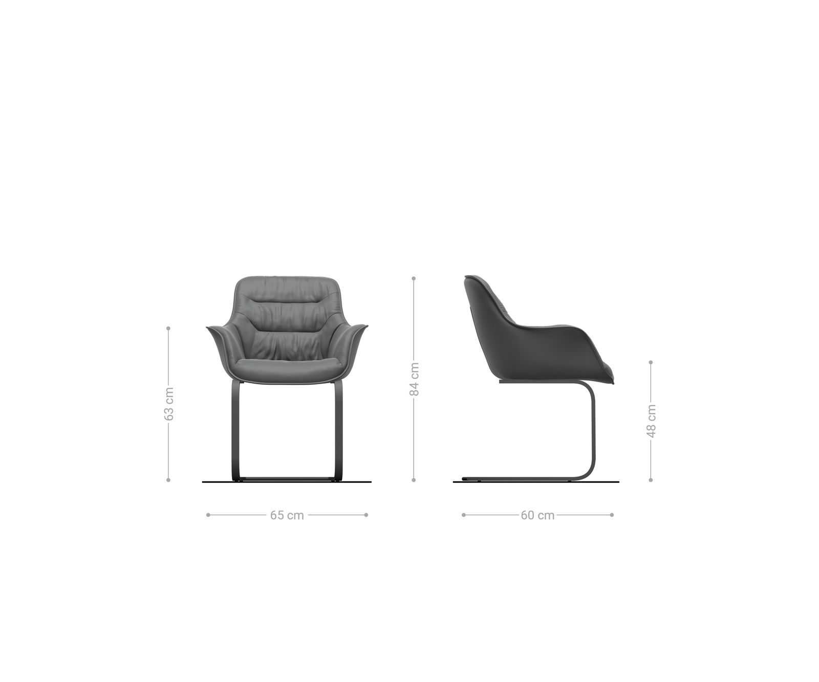 Konzolová jedálenská stolička Kaira-Flex bouclé mäkký tmavobéžová konzolová jedálenská stolička plochý grafitová - Image 6