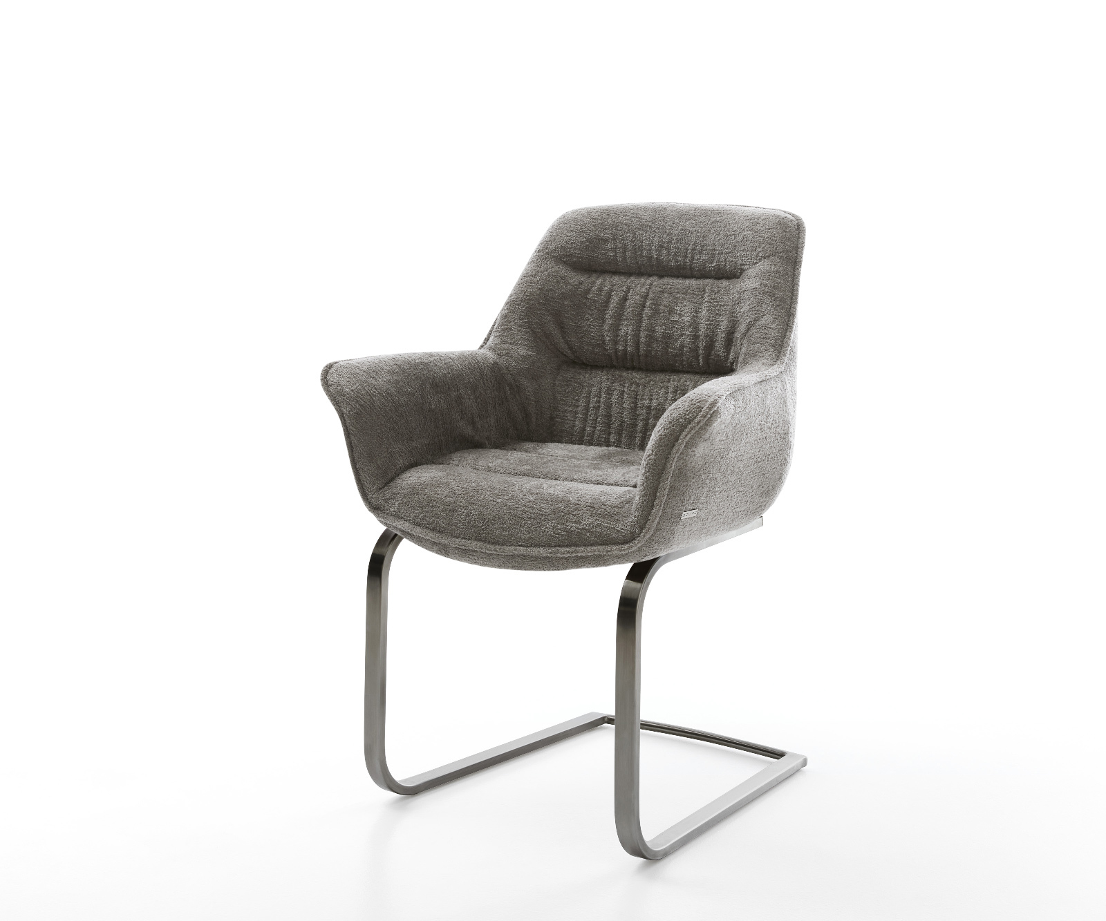 Konzolová jedálenská stolička Kaira-Flex bouclé mäkký tmavobéžová konzolová jedálenská stolička plochý grafitová