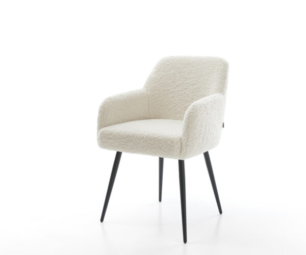 Jedálenská stolička Greg-Flex teddy béžová 4-nohá zúžená čierna vrecková pružina