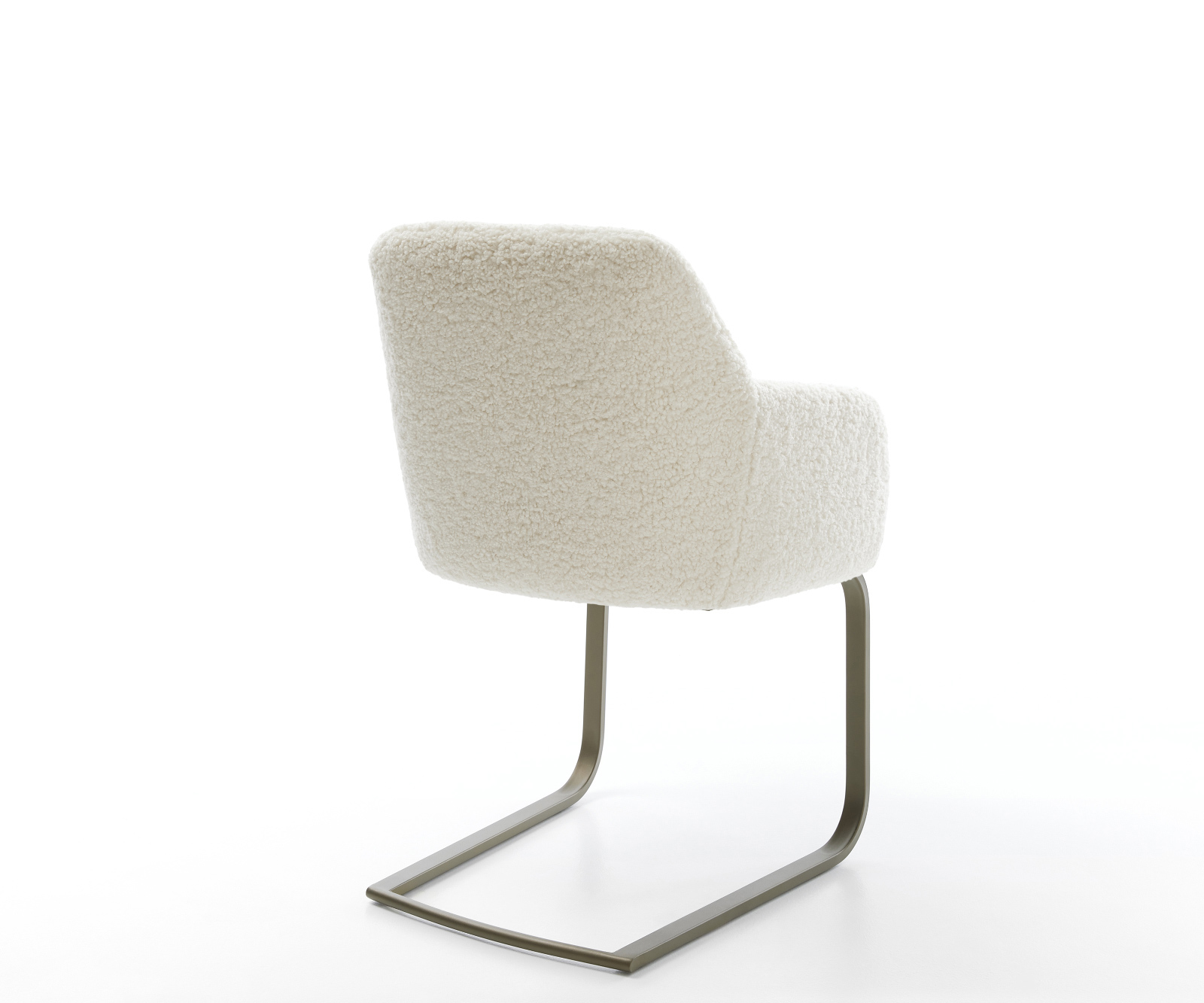 Konzolová jedálenská stolička Greg-Flex teddy látka béžová konzolová plochý podstava titánová farba vrecková pružina - Image 5