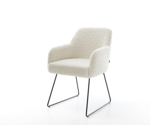 Jedálenská stolička Greg-Flex teddy látka béžová čierna tenká podstava vrecková pružina