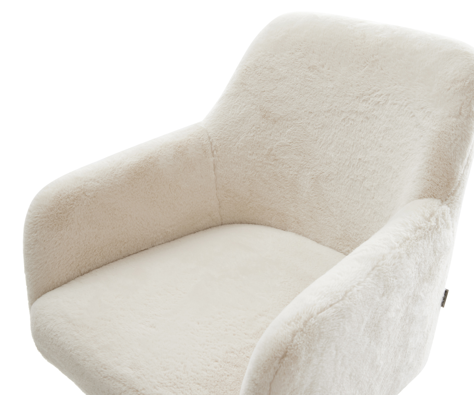 Jedálenská stolička Greg-Flex plyšový manšester krémovo biela 4-nohá zúžená čierna vrecková pružina - Image 4