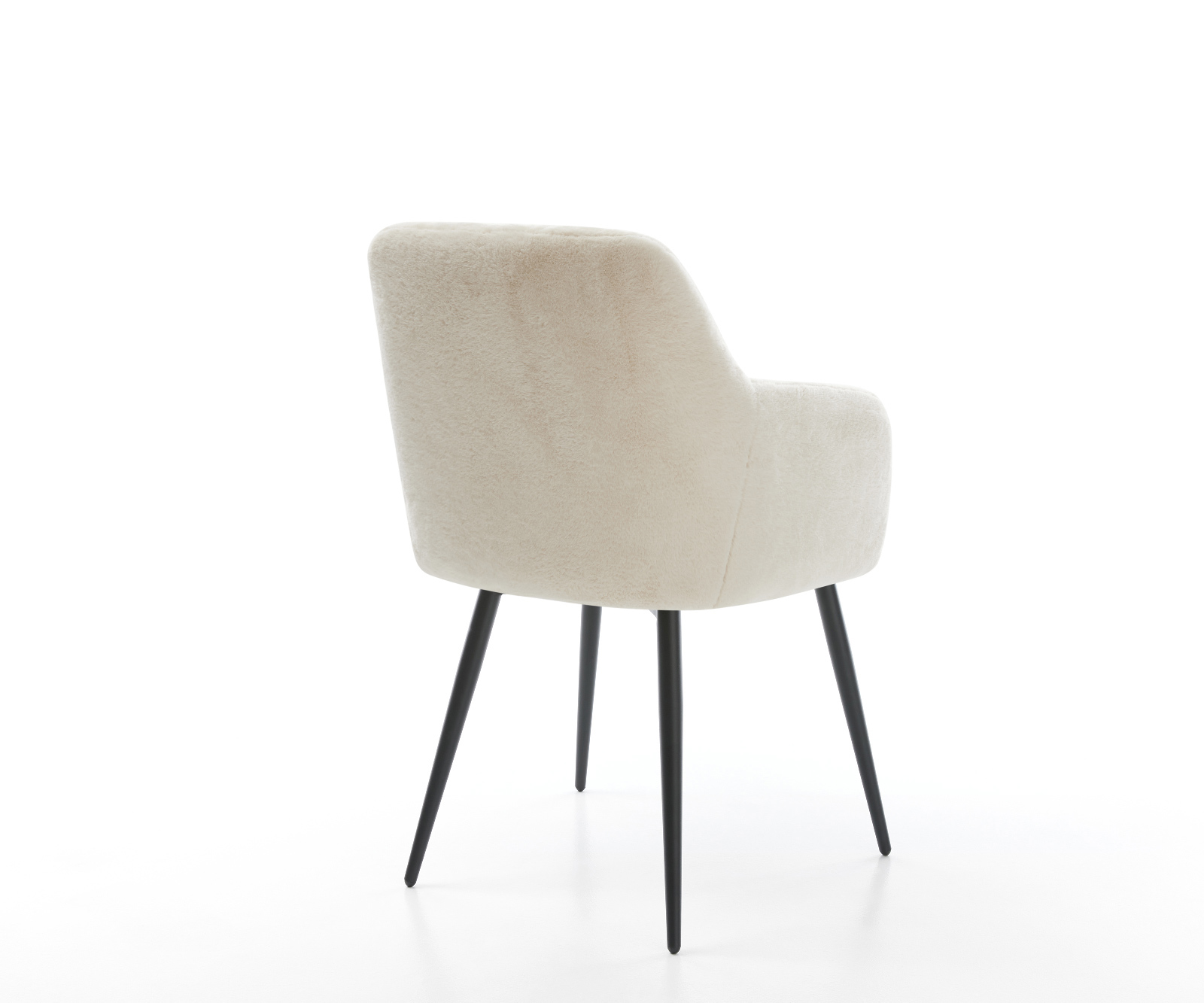 Jedálenská stolička Greg-Flex plyšový manšester krémovo biela 4-nohá zúžená čierna vrecková pružina - Image 5