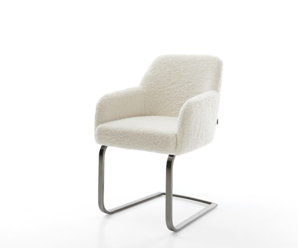 Konzolová jedálenská stolička Greg-Flex teddy látka béžová konzolová jedálenská stolička plochá grafitová vrecková pružina