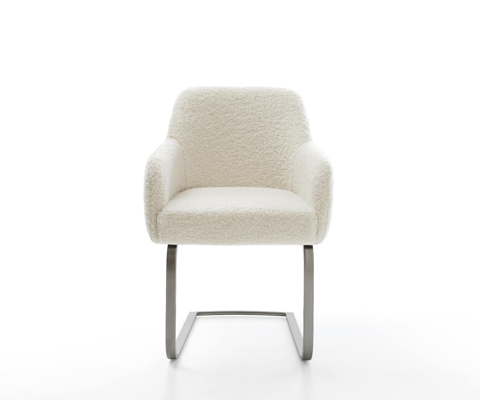 Konzolová jedálenská stolička Greg-Flex teddy látka béžová konzolová jedálenská stolička plochá grafitová vrecková pružina - Image 2