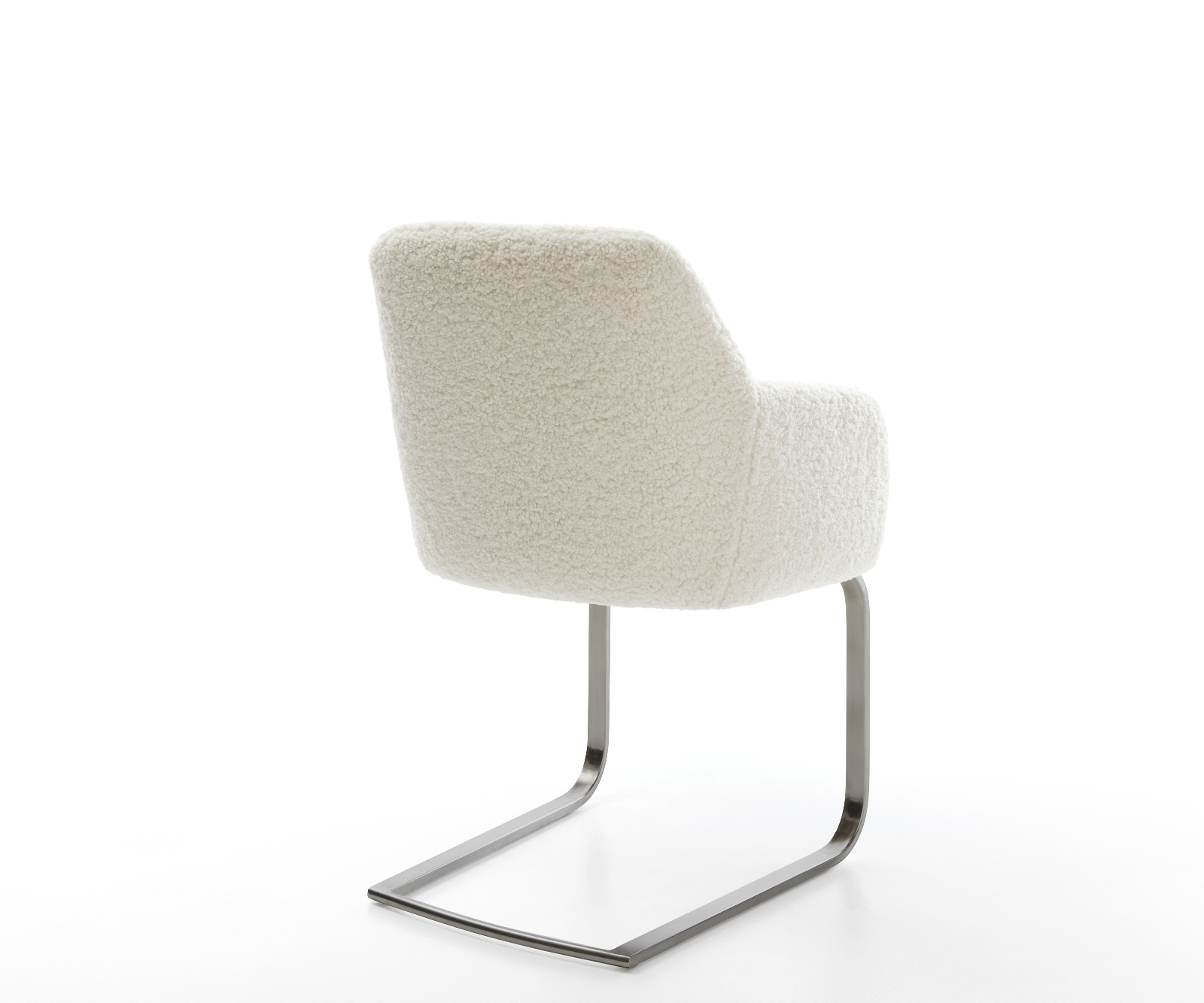 Konzolová jedálenská stolička Greg-Flex teddy látka béžová konzolová jedálenská stolička plochá grafitová vrecková pružina - Image 5