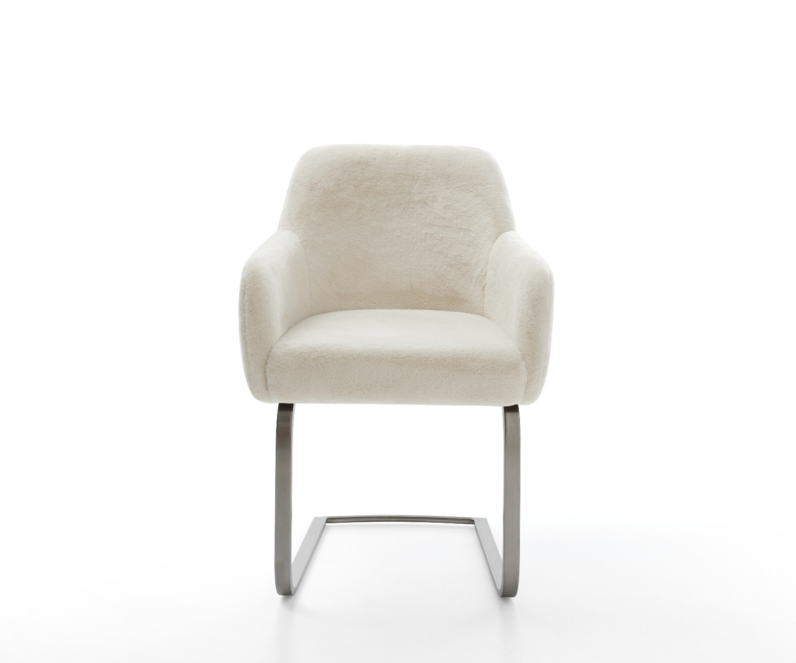 Konzolová jedálenská stolička Greg-Flex plyšový manšester krémovo biela konzolová jedálenská stolička plochý grafit vrecková pružina - Image 2