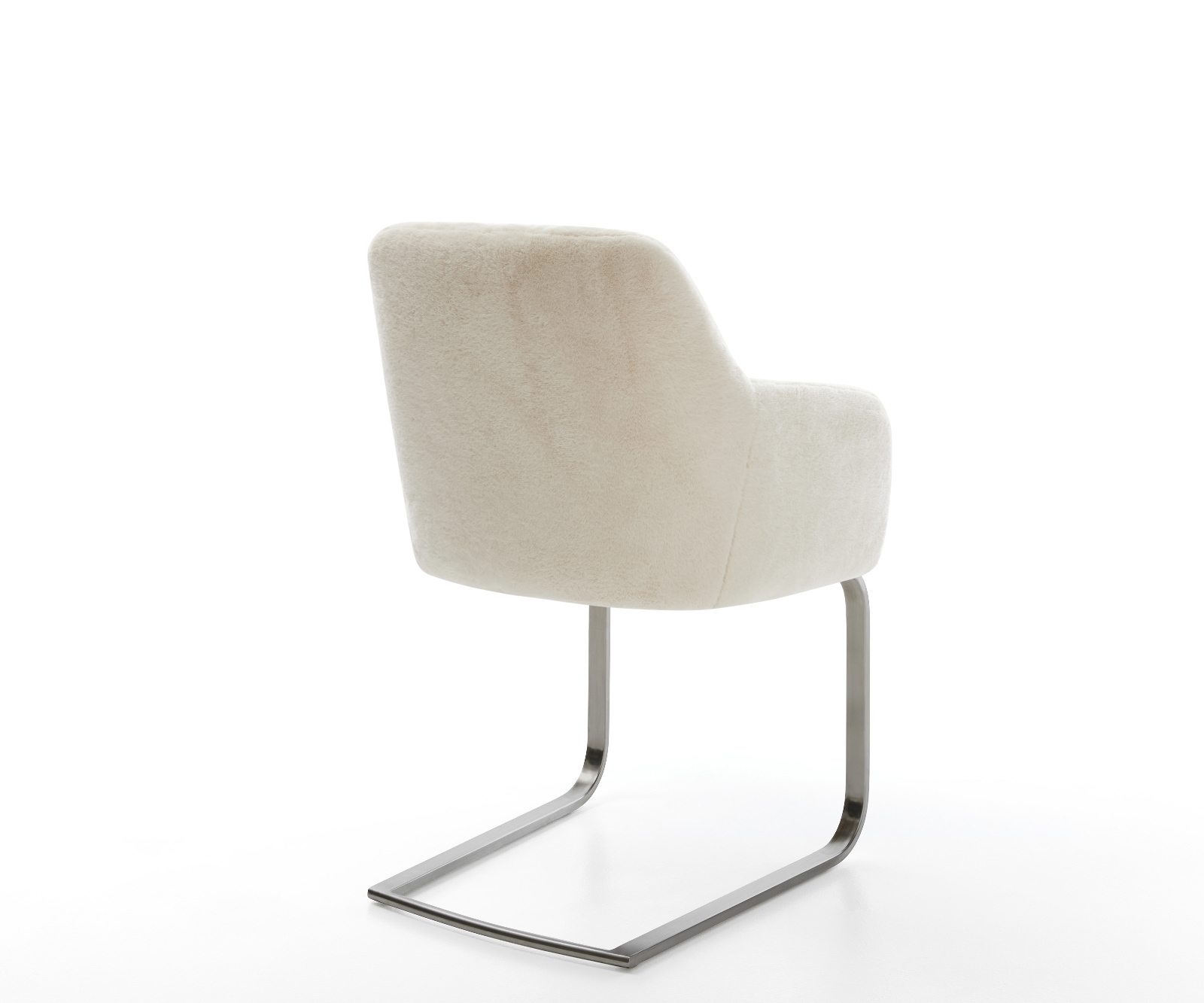 Konzolová jedálenská stolička Greg-Flex plyšový manšester krémovo biela konzolová jedálenská stolička plochý grafit vrecková pružina - Image 5