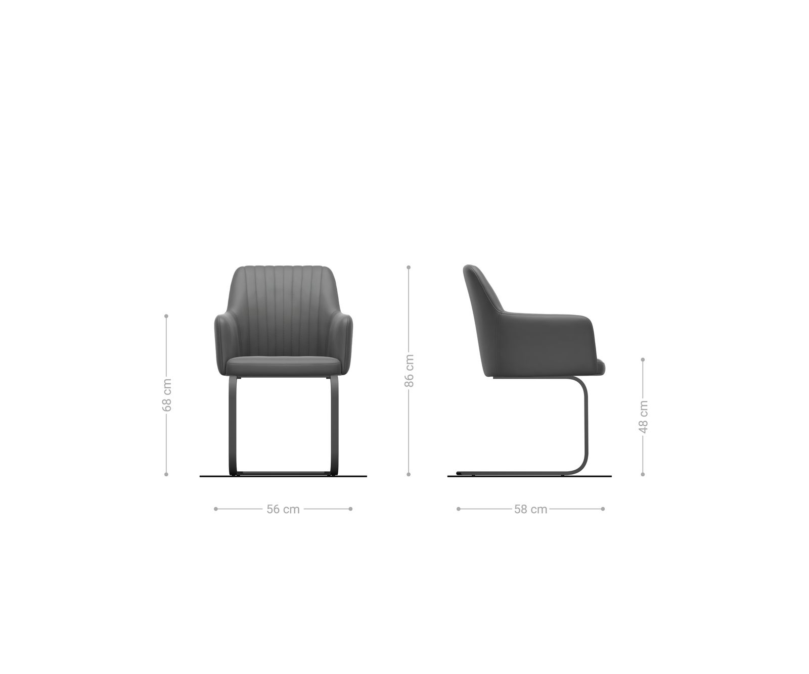 Konzolová jedálenská stolička Greg-Flex plyšový manšester krémovo biela konzolová jedálenská stolička plochý grafit vrecková pružina - Image 6