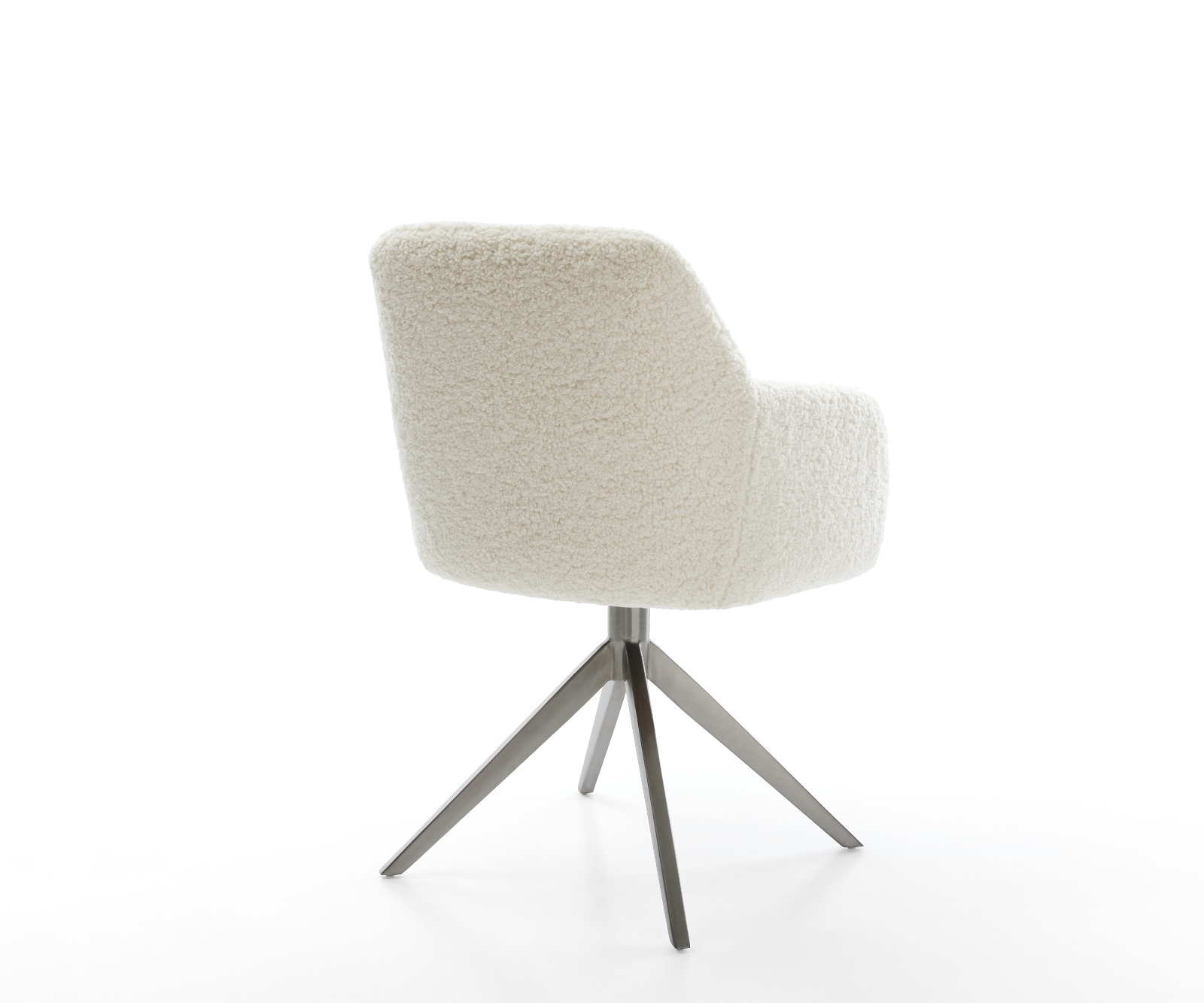 Jedálenská stolička Greg-Flex teddy látka béžová krížová podstava široká grafitová 360° otočná hojdacia funkcia vrecková pružina - Image 5