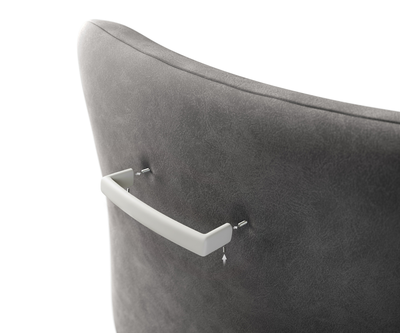 Úchyt na stoličku Flex plochý kov biela - Image 3