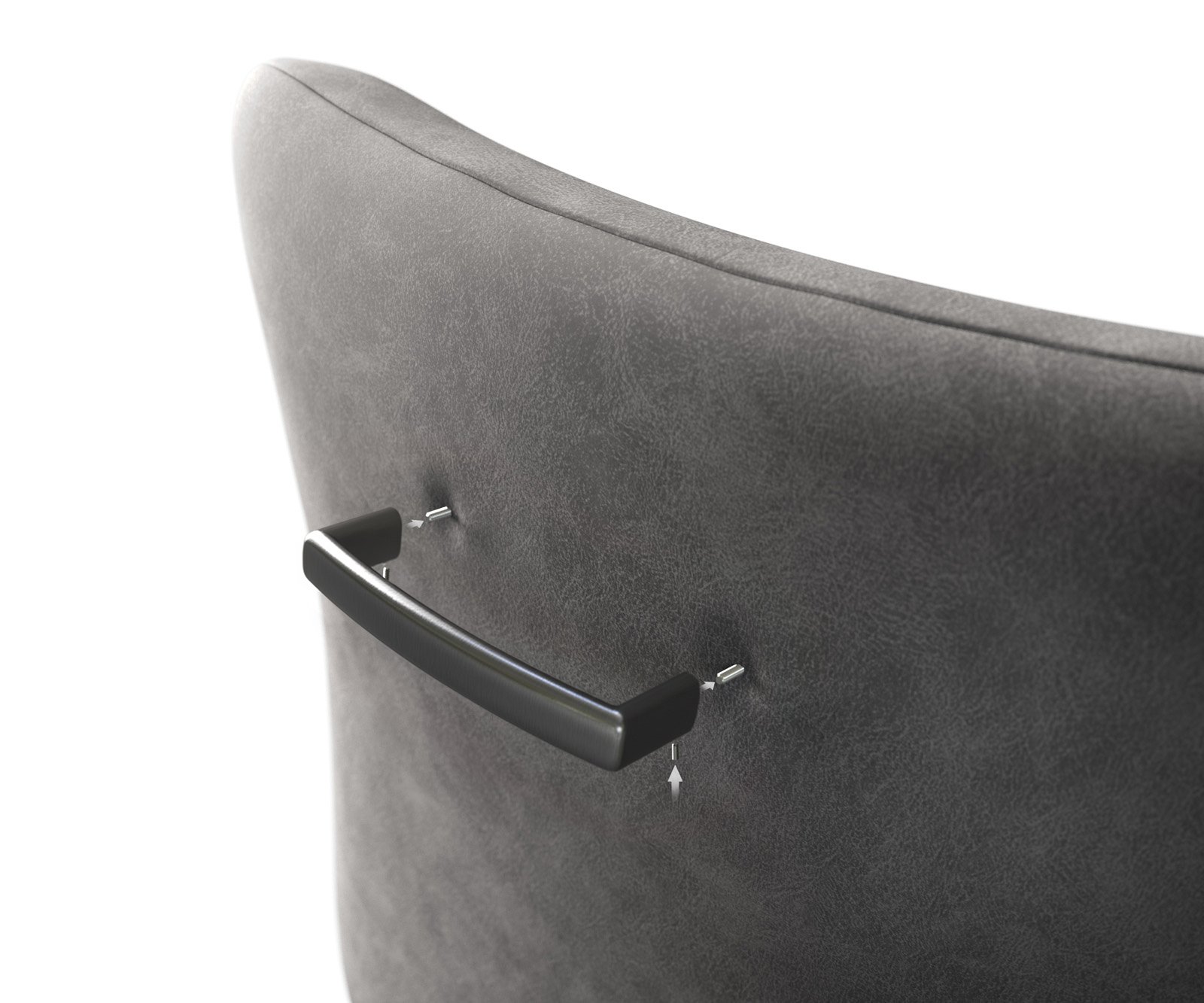 Úchytka na stoličku Flex plochá nerezová oceľ grafitová - Image 3