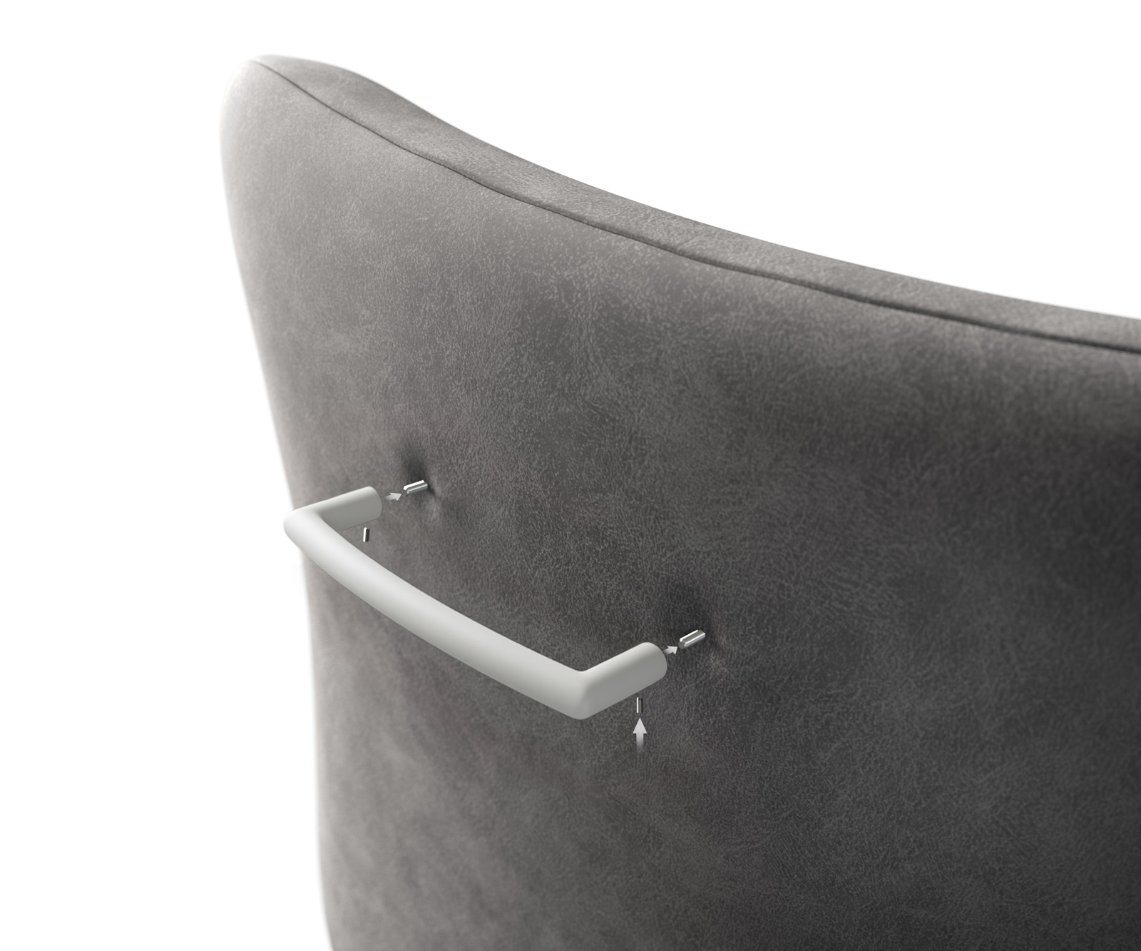 Úchytka na stoličku Flex okrúhla kov biela - Image 3