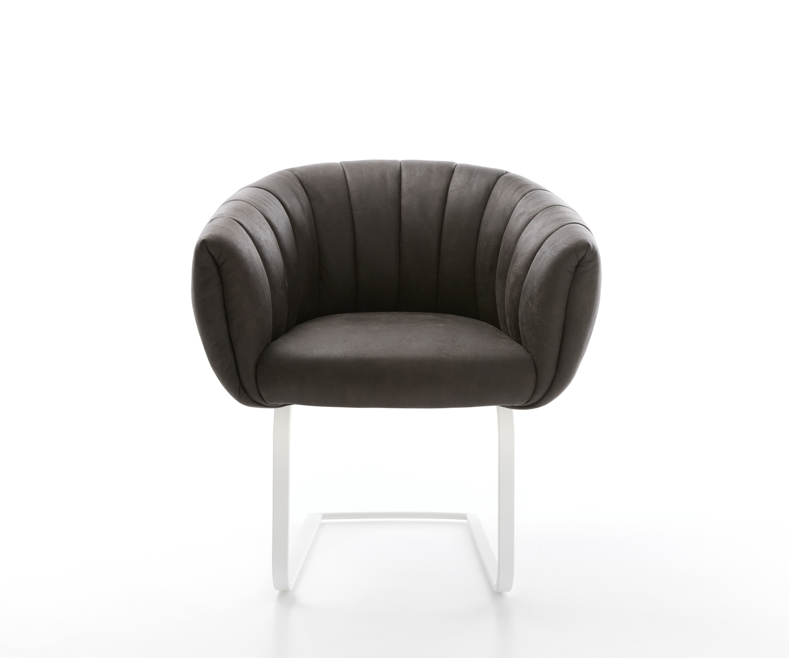 Konzolová jedálenská stolička Jada-Flex mikrovlákno antracitová vintage konzolová jedálenská stolička plochá biela vrecková pružina - Image 2