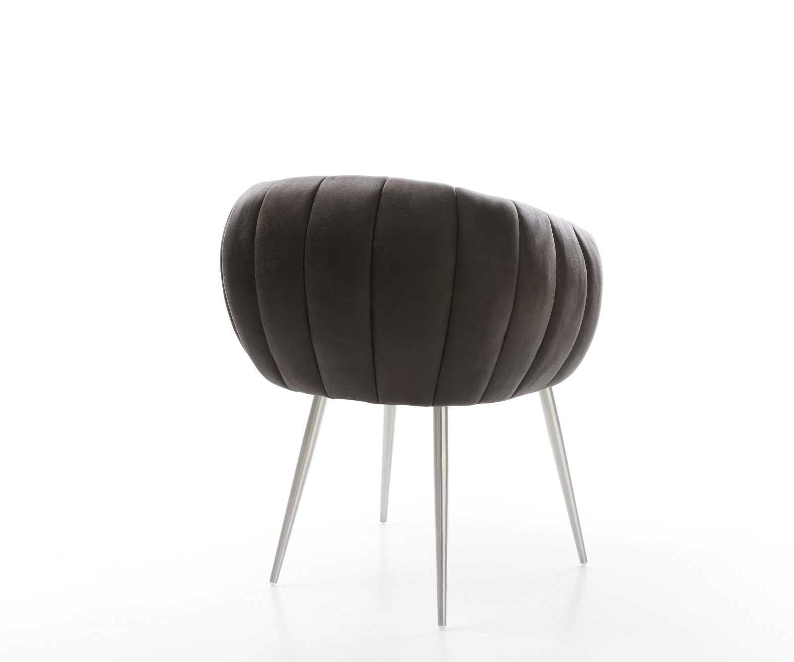 Jedálenská stolička Jada-Flex mikrovlákno antracitová vintage 4-nohá zúžená nerezová oceľ vrecková pružina - Image 5